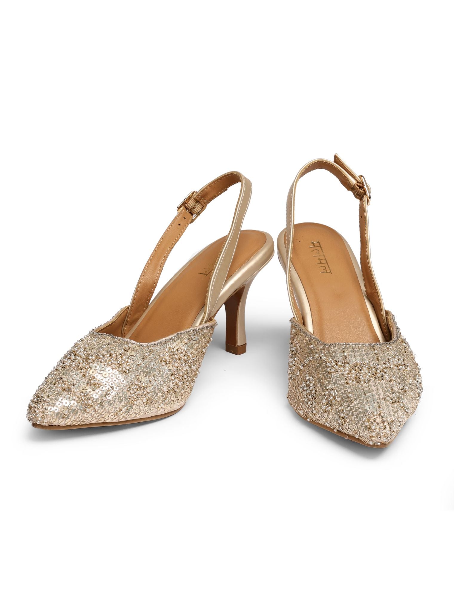 Naira Antique Gold Vegan Pointy Heel