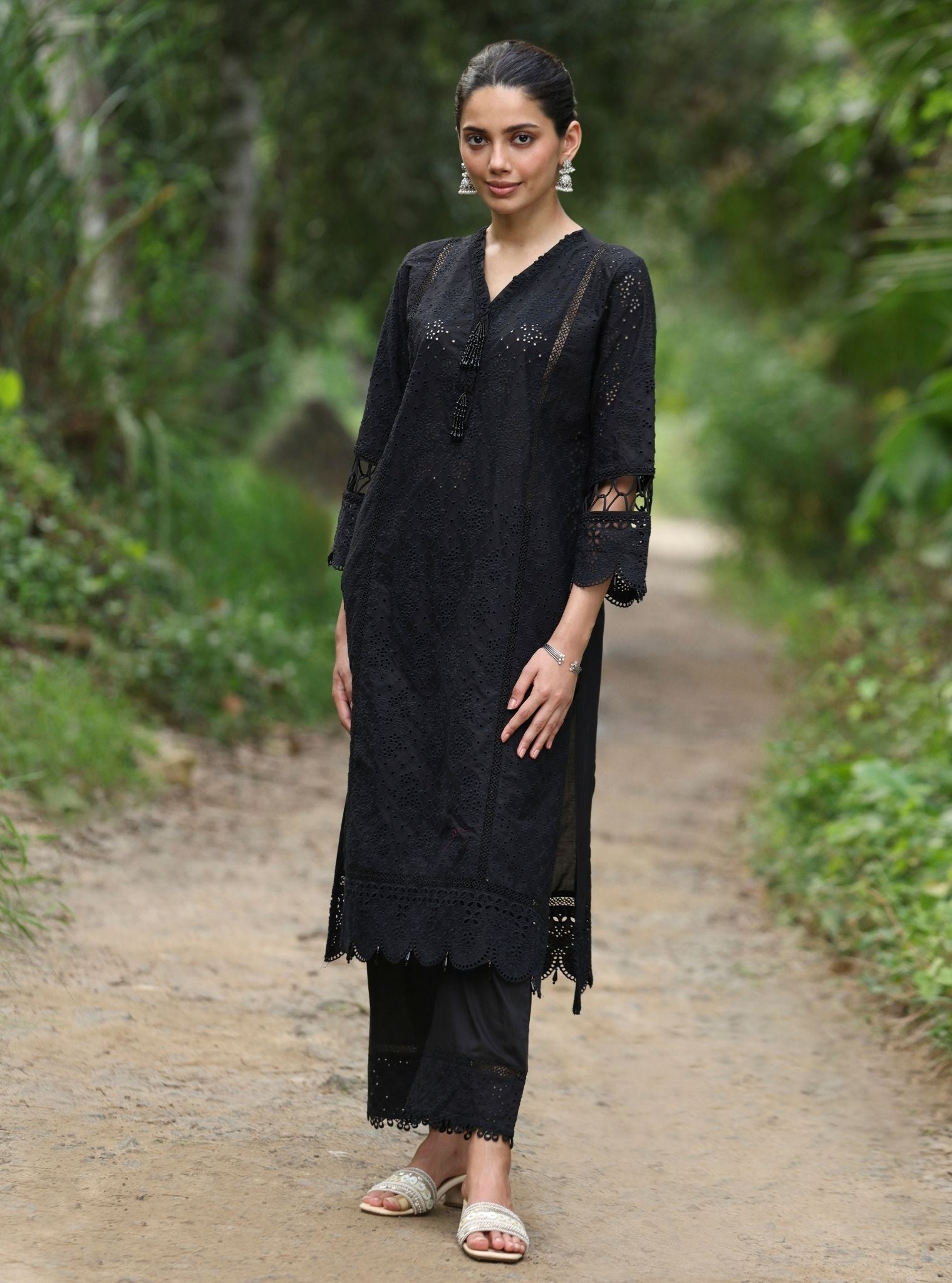 Aaira Supima Cotton Black Kurta Set