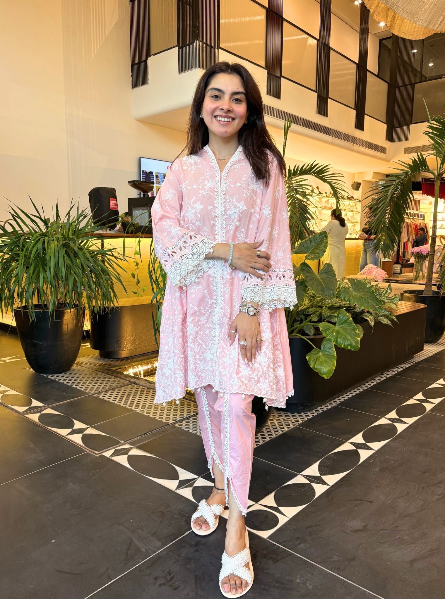 Aalaya Supima Cotton Pink Kurta Set