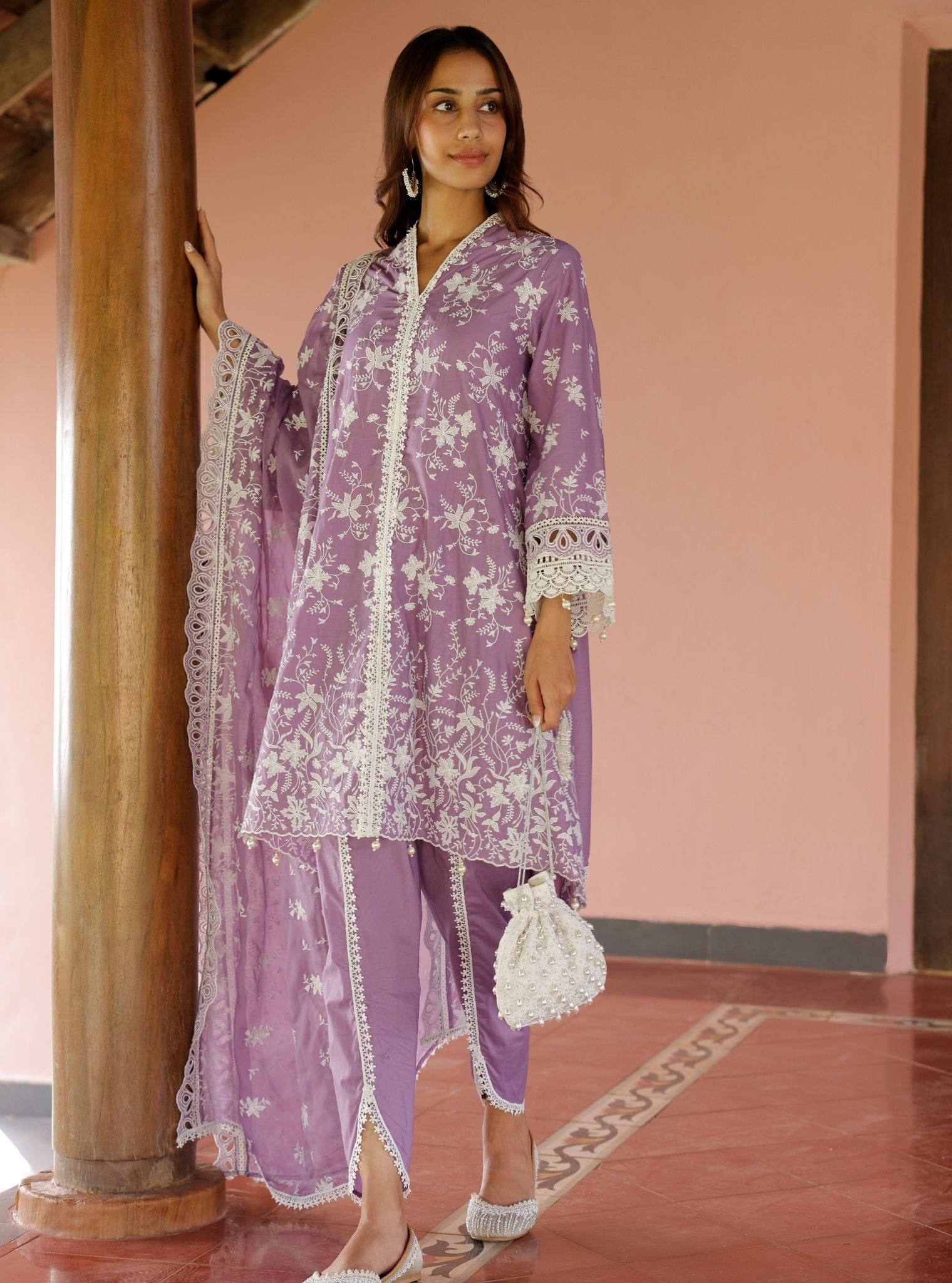 Mulmul Organza Aalaya Violet Dupatta