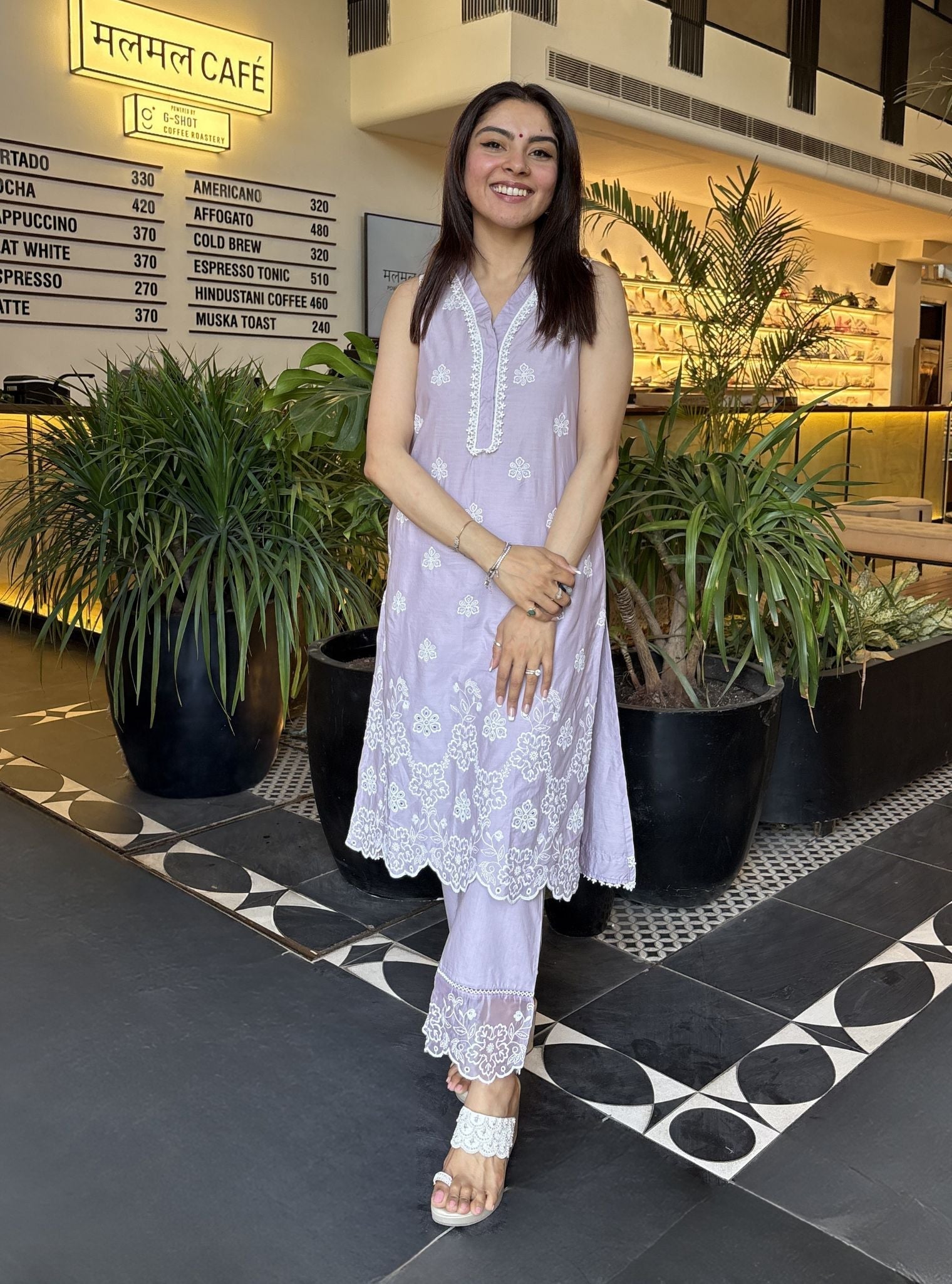 Tesni Supima Cotton Lilac Kurta Set