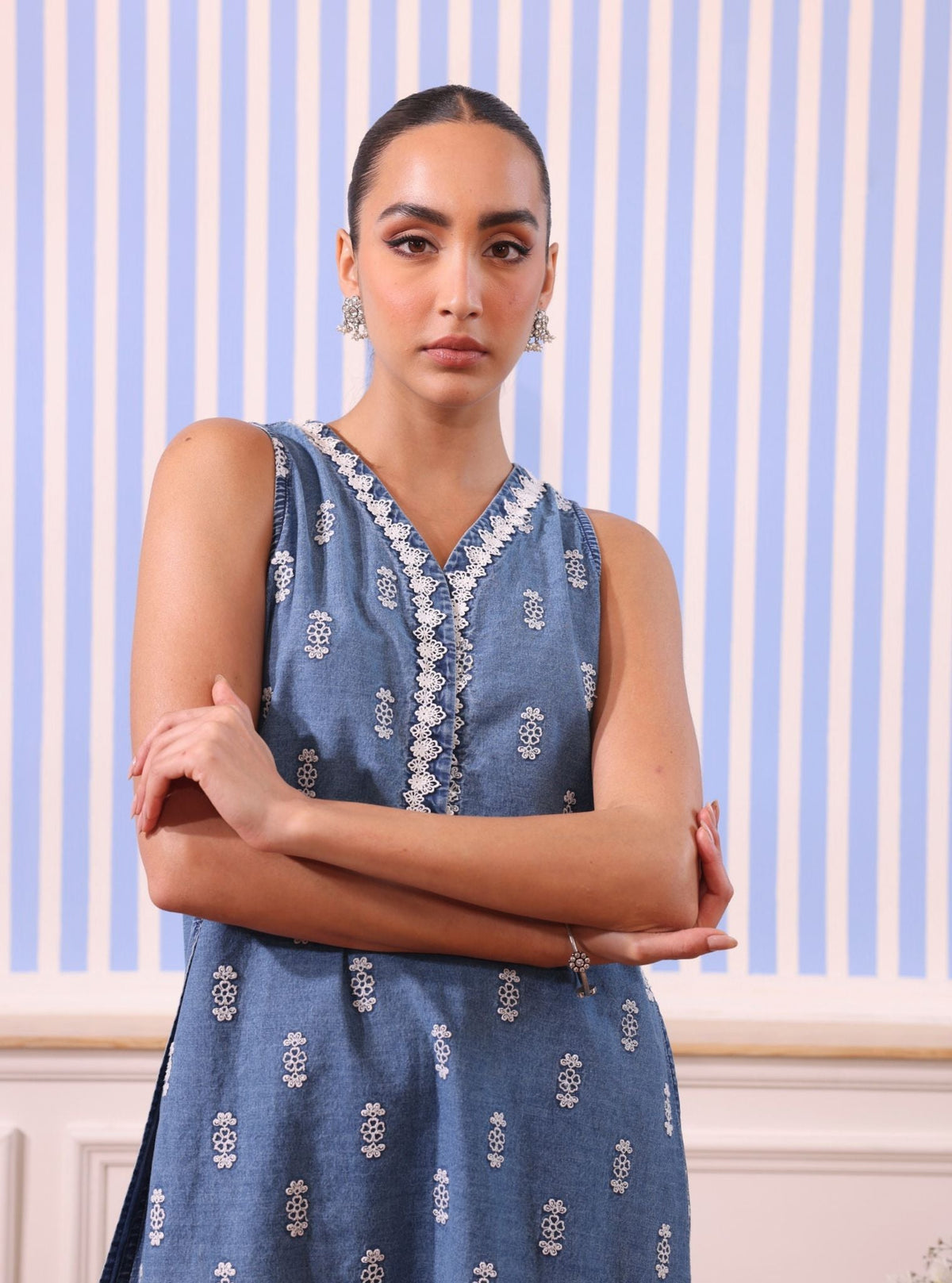 Dante Denim Blue Kurta Set