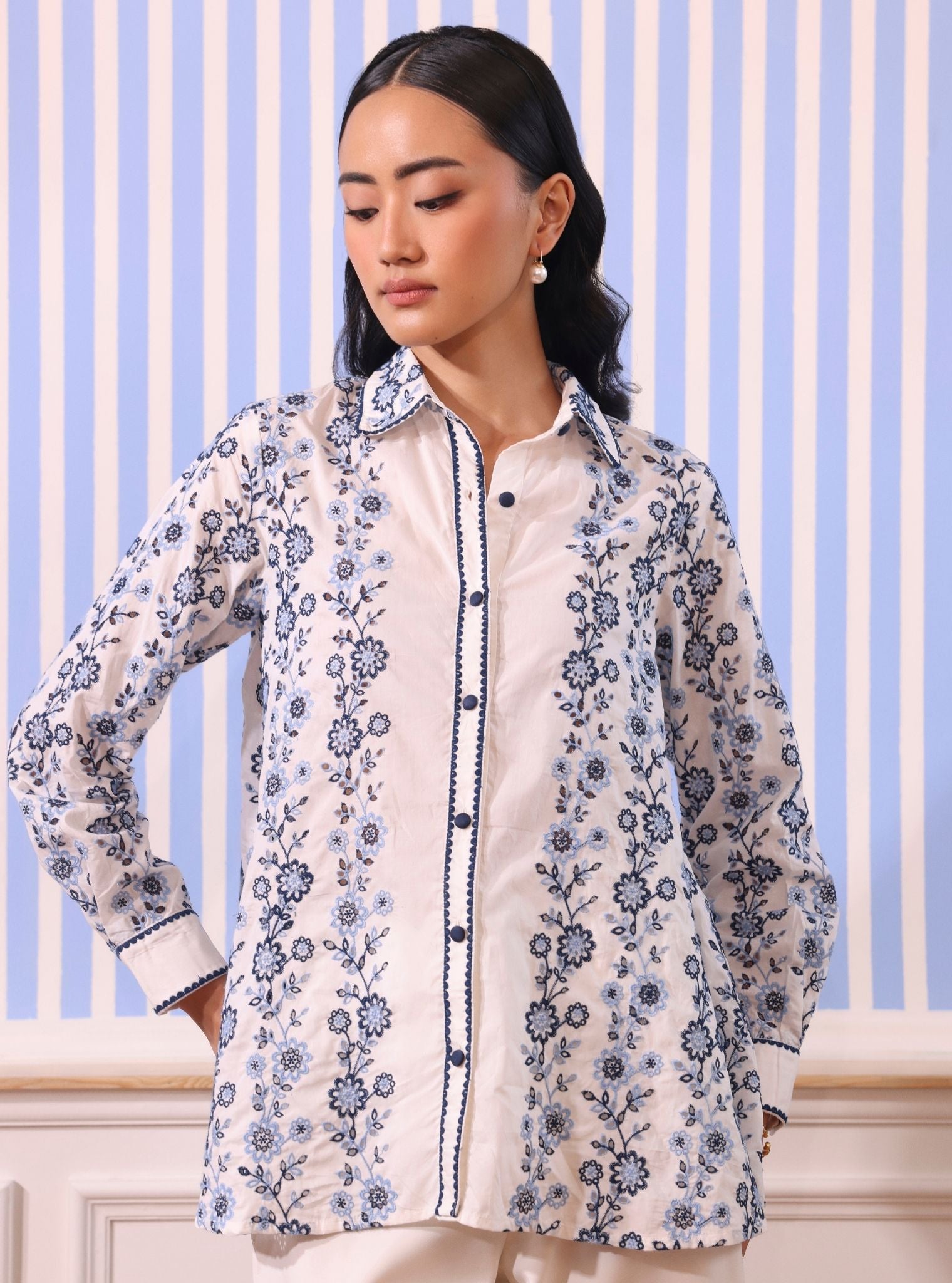 Mulmul Cotton Hugo White Shirt