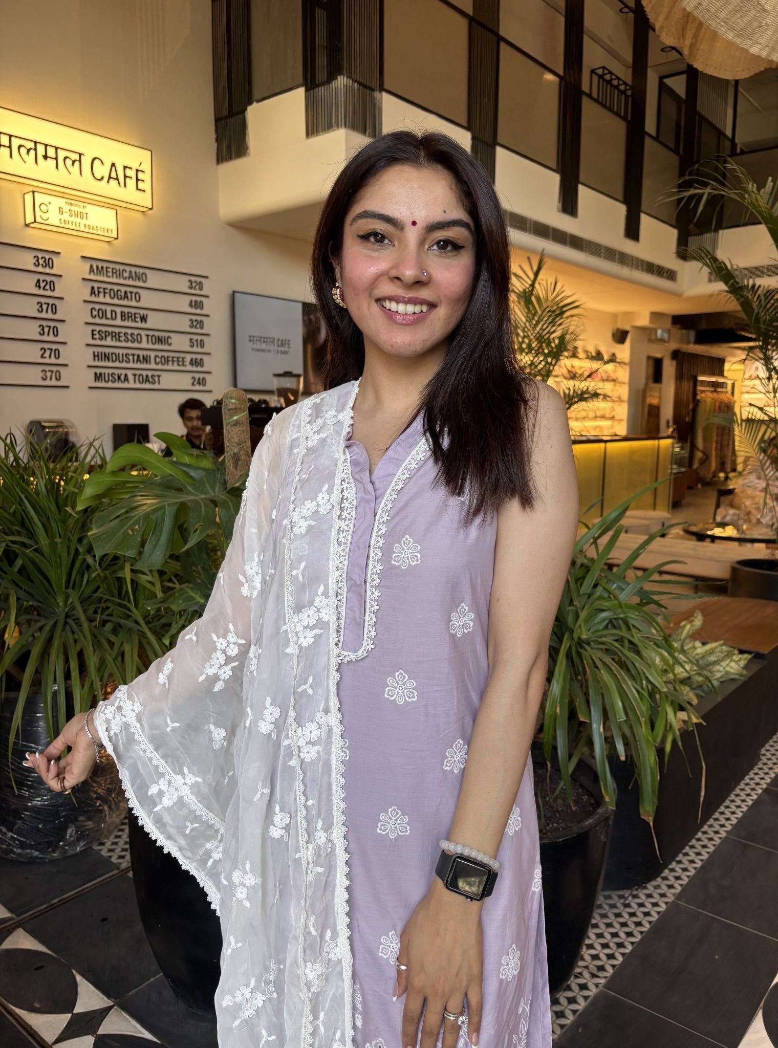 Tesni Supima Cotton Lilac Kurta Set