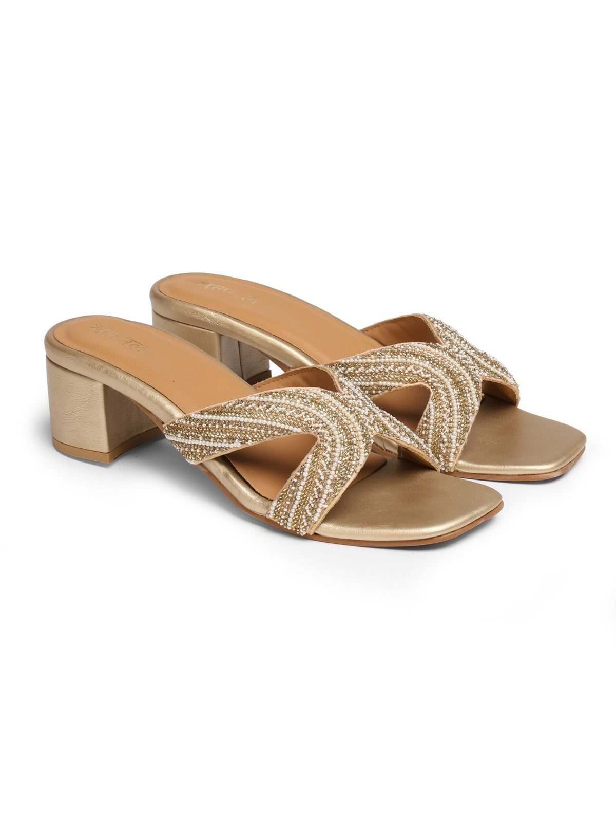 Molten Gold Vegan Block Heel
