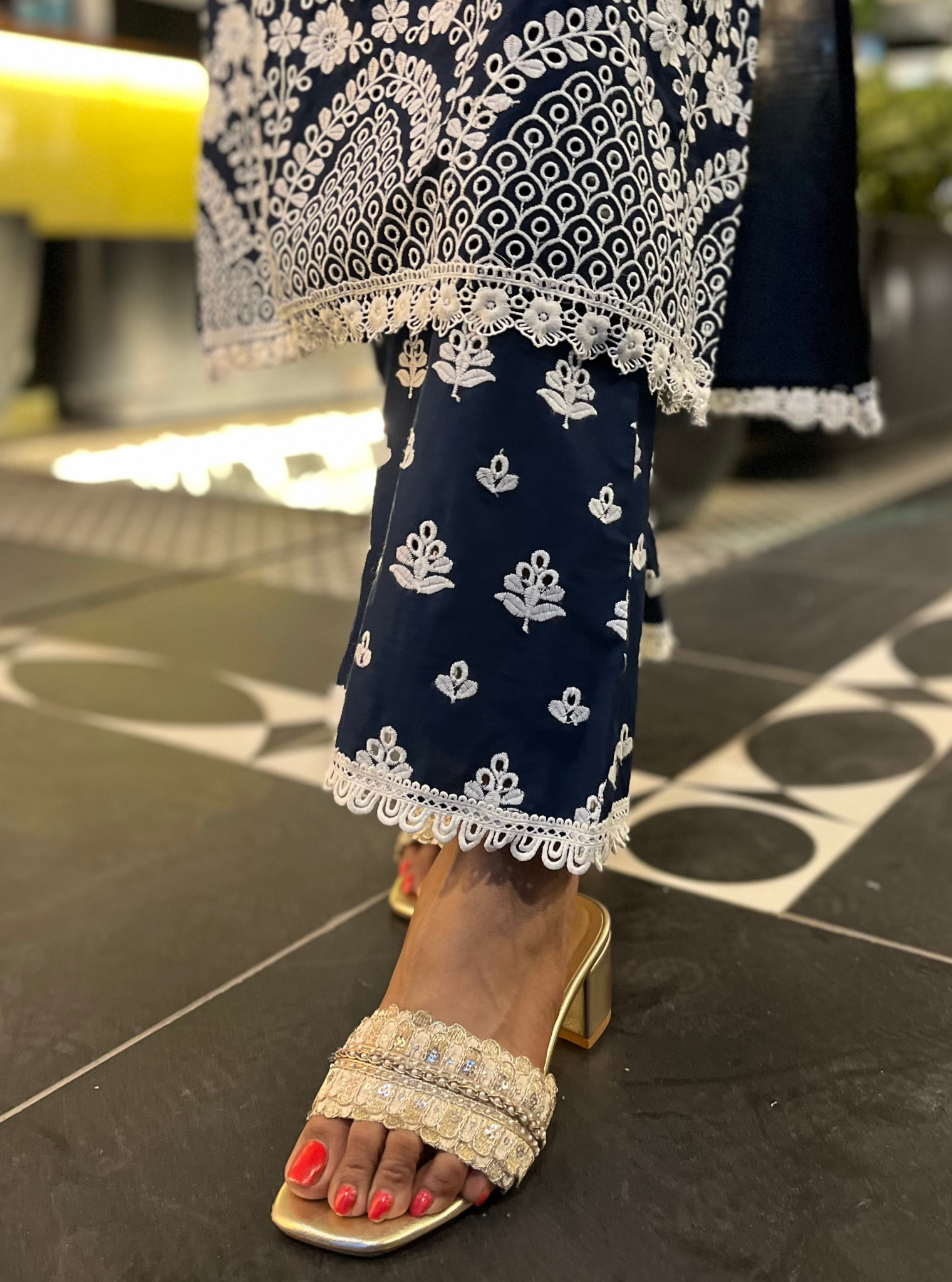 Peehu Supima Cotton Navy Kurta Set