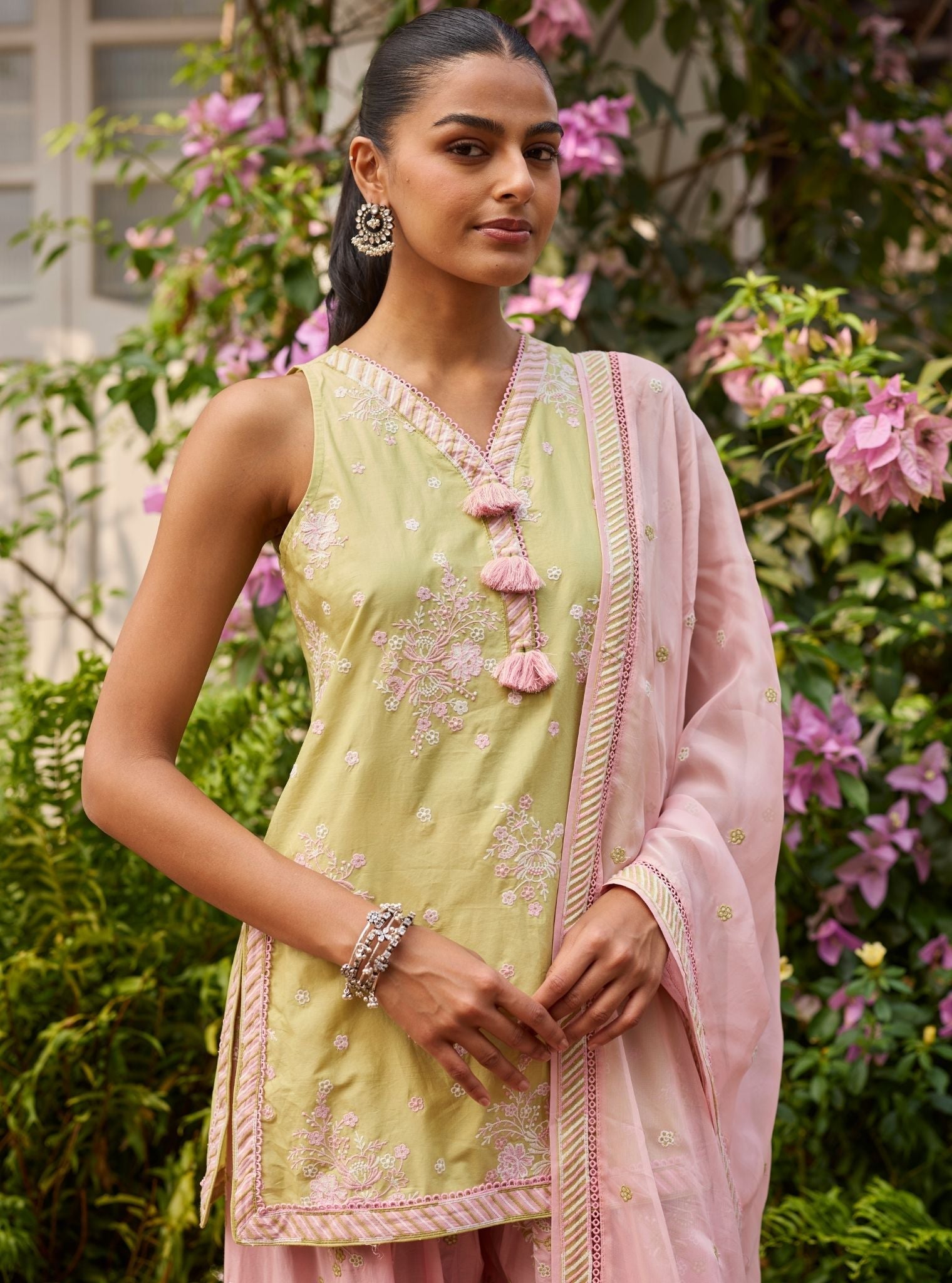 Liva Supima Cotton Lime Kurta Set