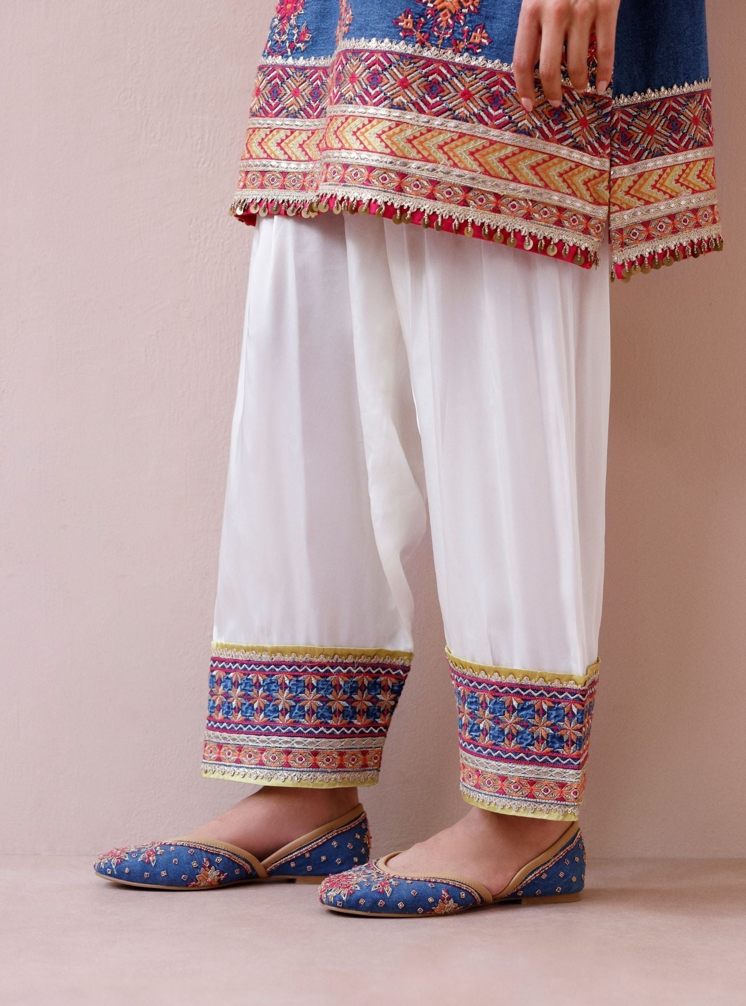 Ruvya Denim Kurta with Farshi Salwar