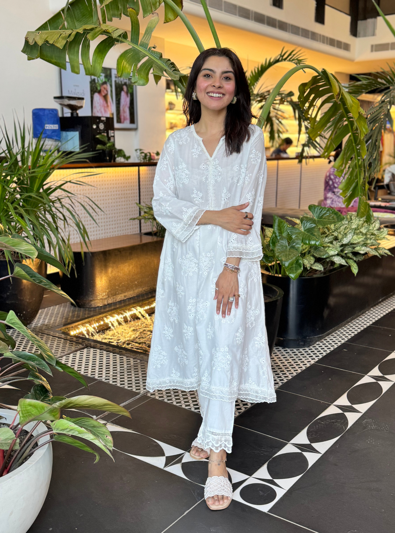 Sira Supima Cotton Stark White Kurta With Yara Pant