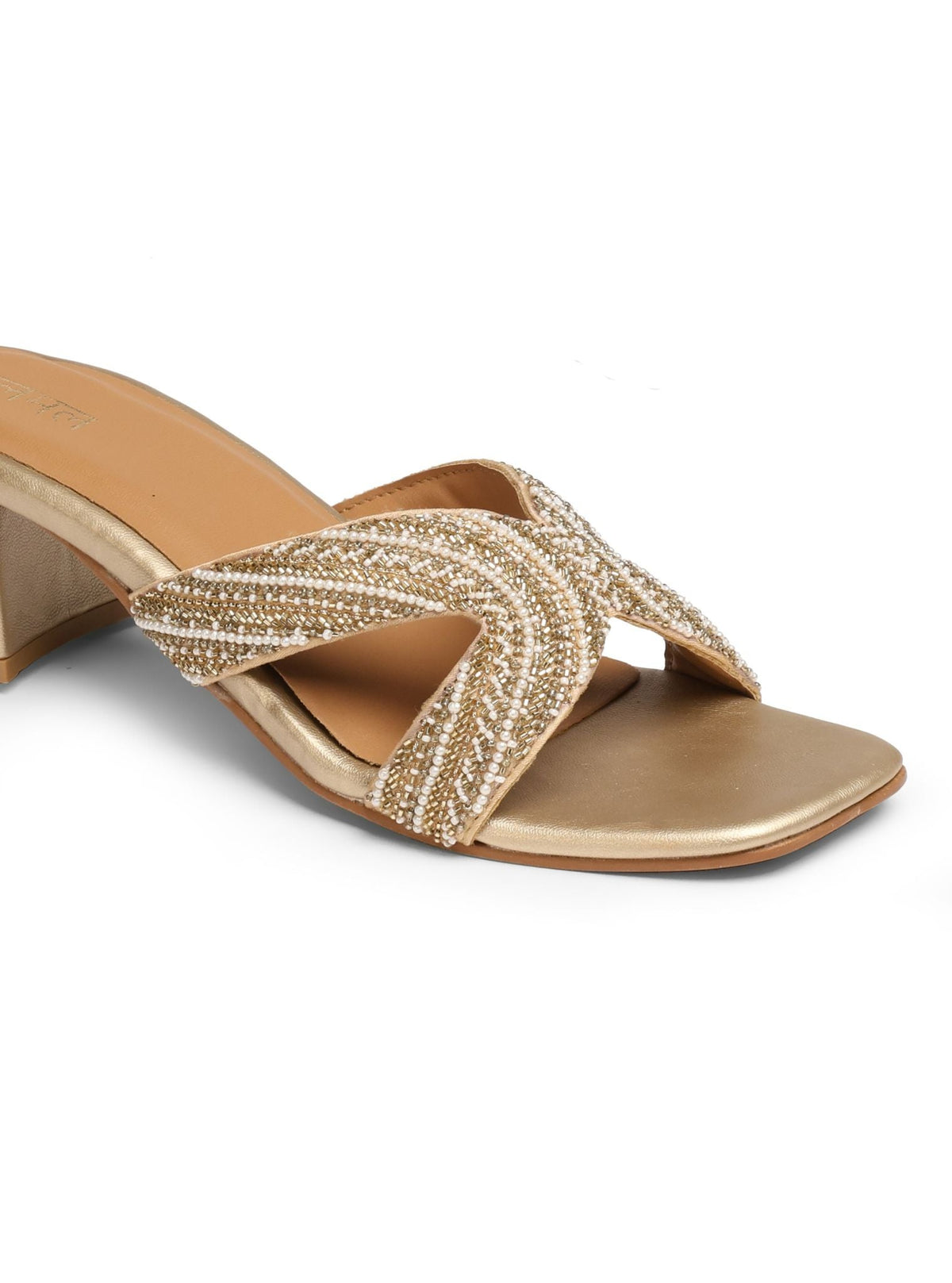Molten Gold Vegan Block Heel