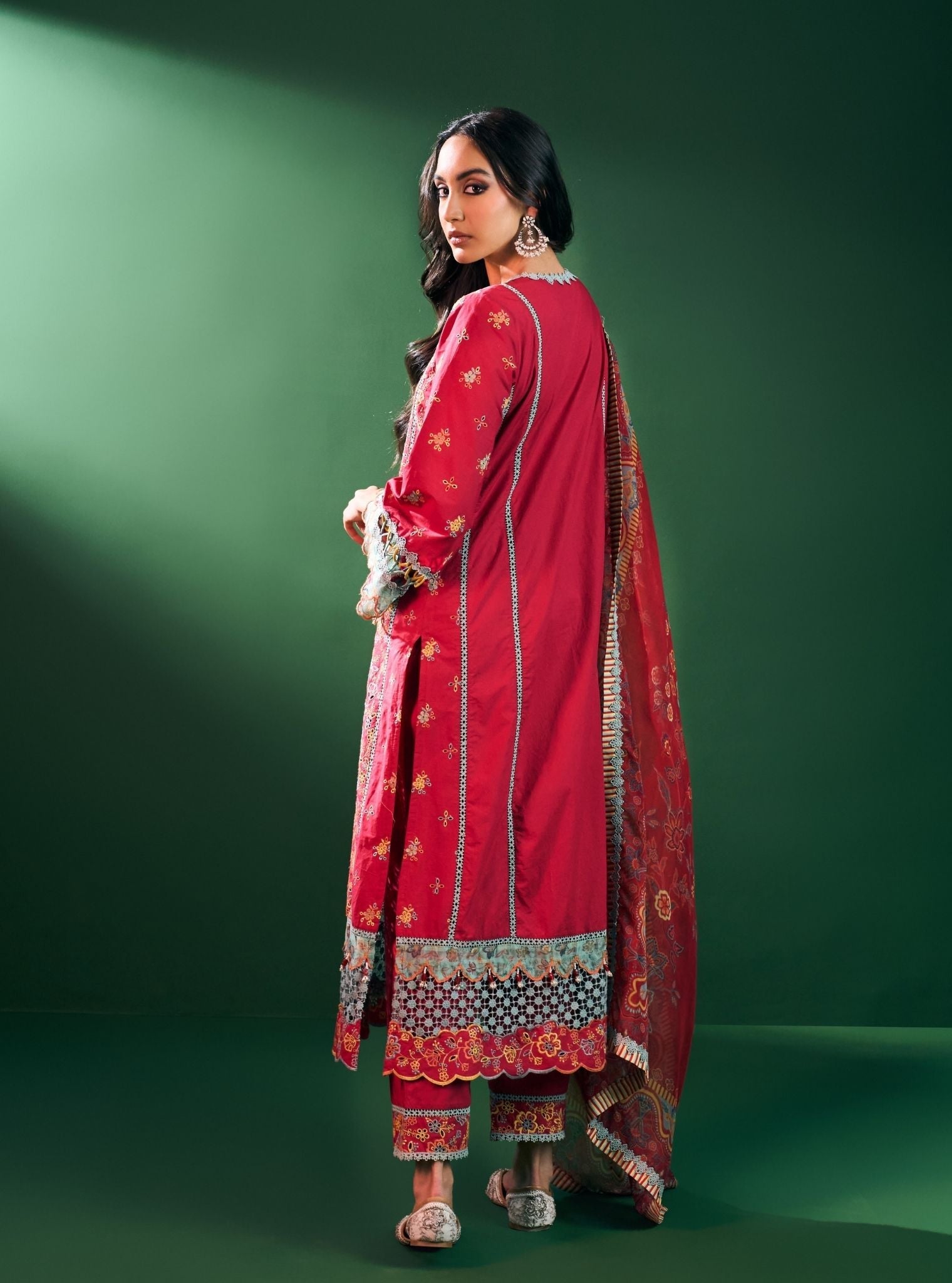 Risa Supima Cotton Red Kurta Set