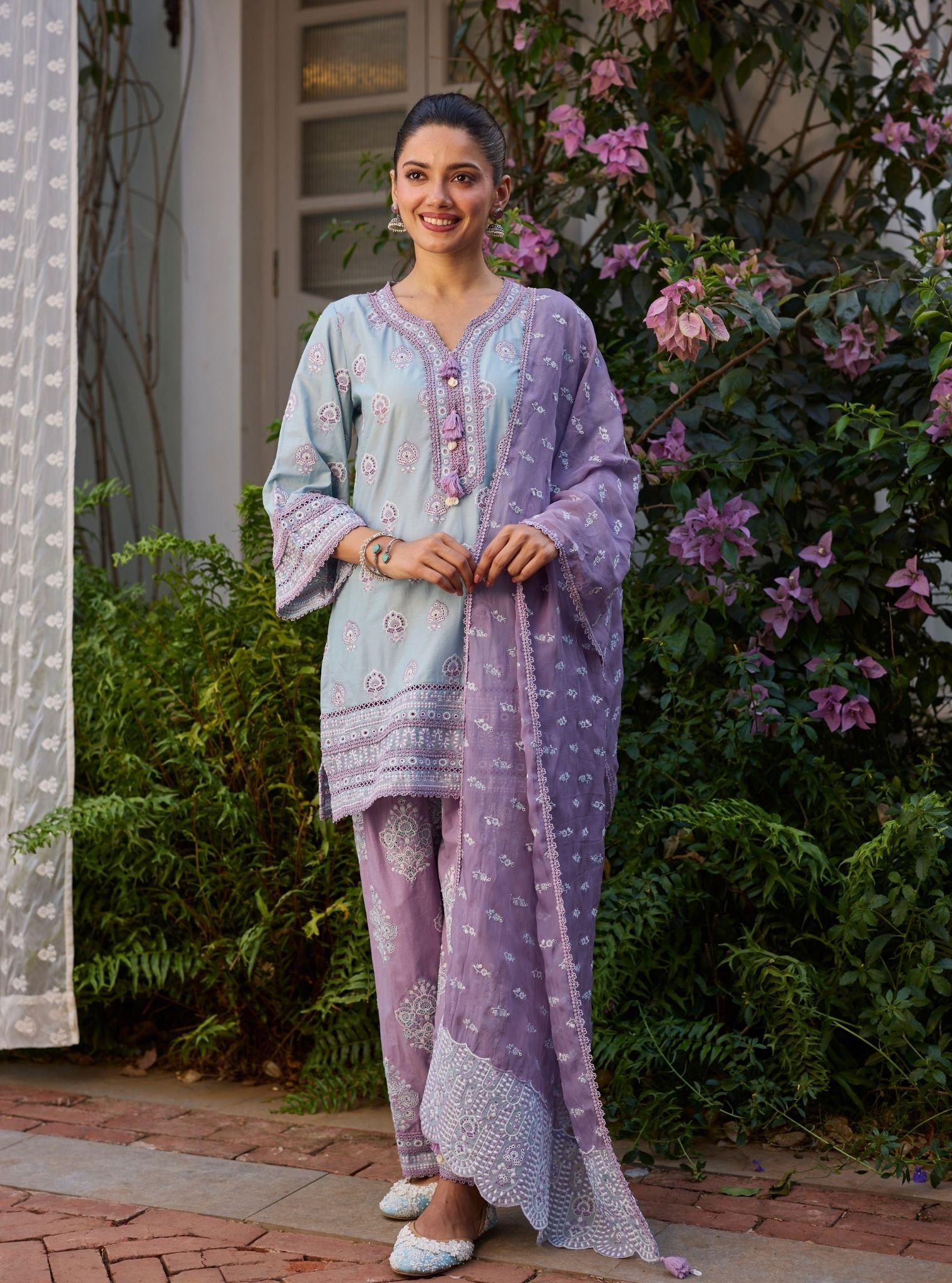 Ruo Supima Cotton Blue Kurta Set