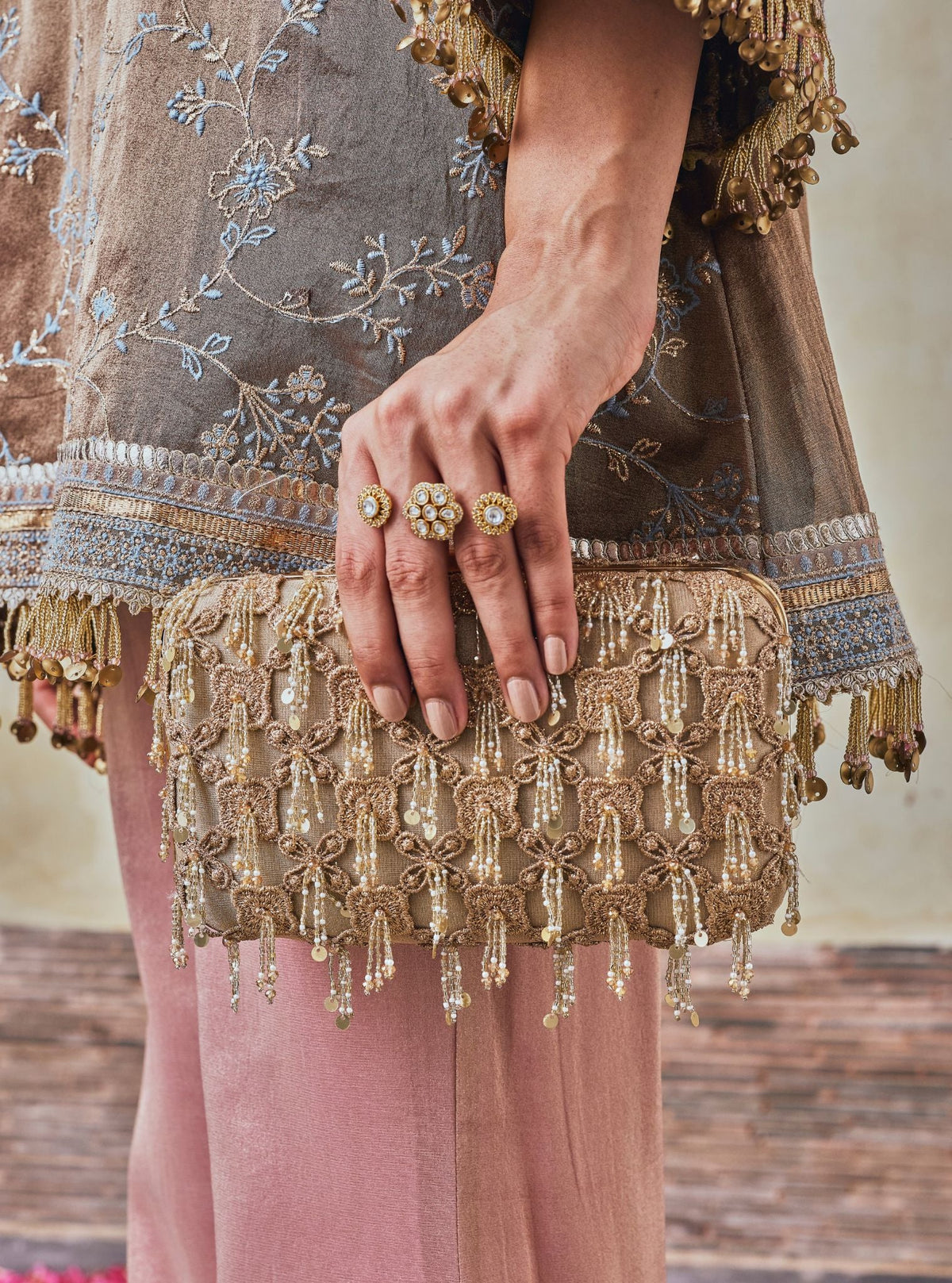 Got Lucky Gold Clutch Bag