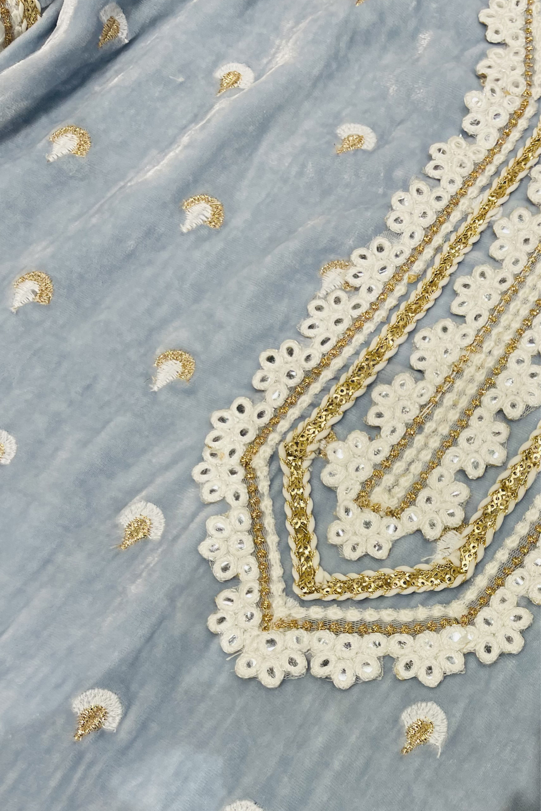 Eliza Velvet Blue Kurta Set