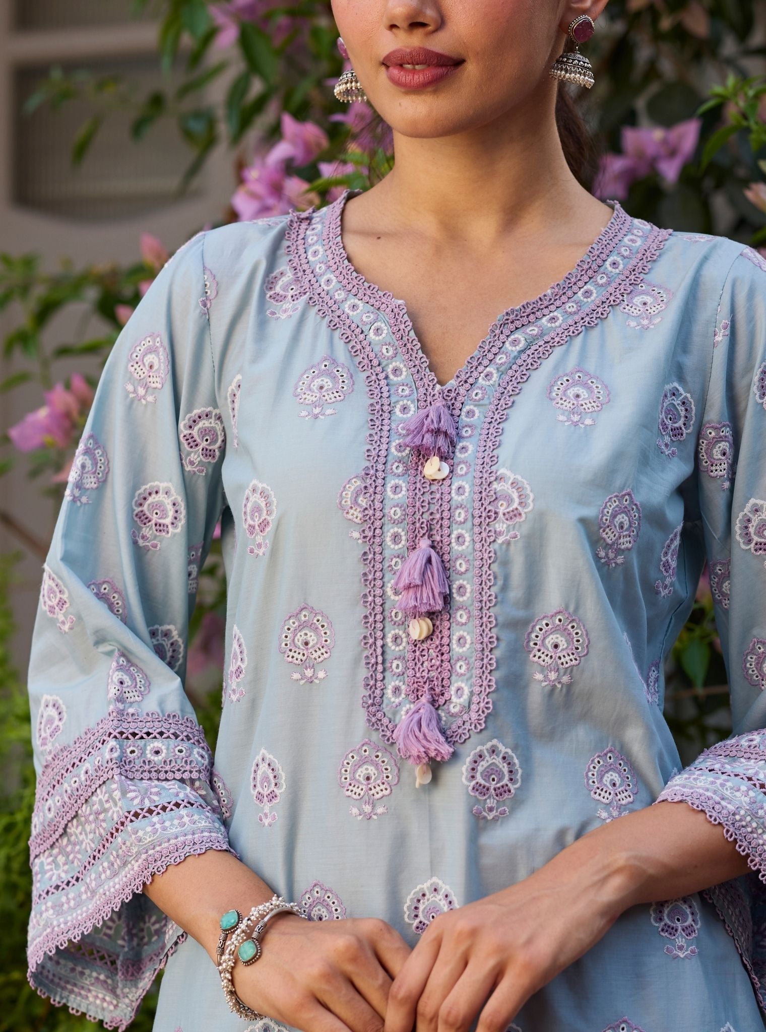 Ruo Supima Cotton Blue Kurta Set