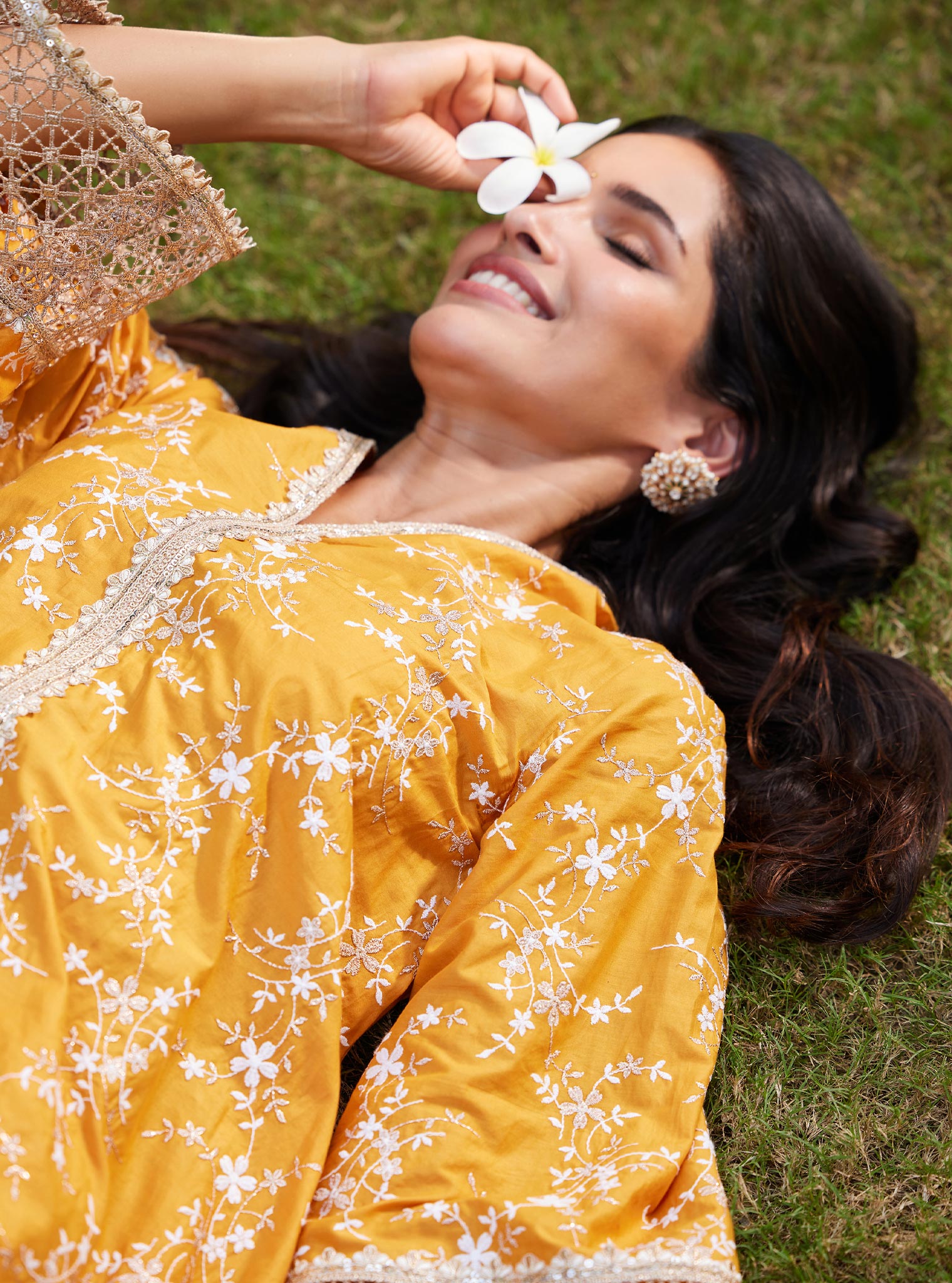 Mulmul Supima Cotton Avira Orange Kurta