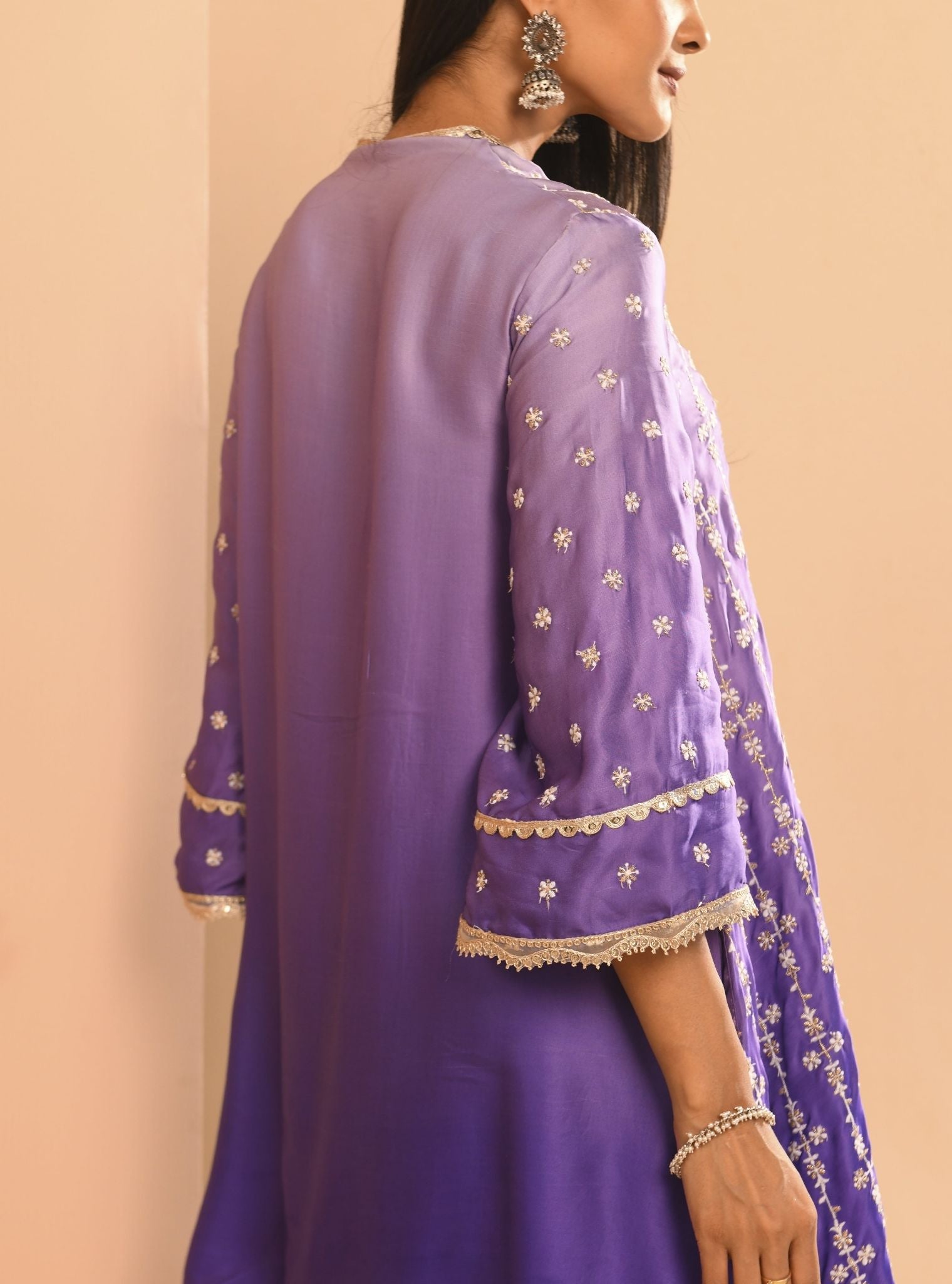 Inara Cupro Silk Purple Kurta Set