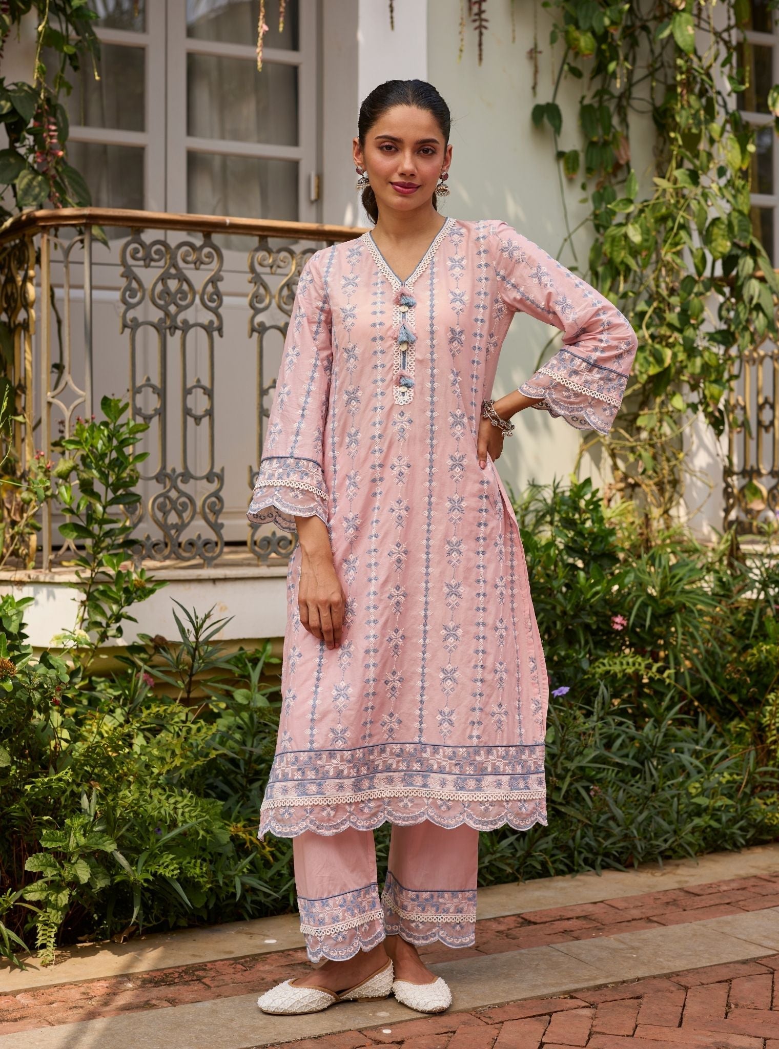 Mua Supima Cotton Pink Kurta Set