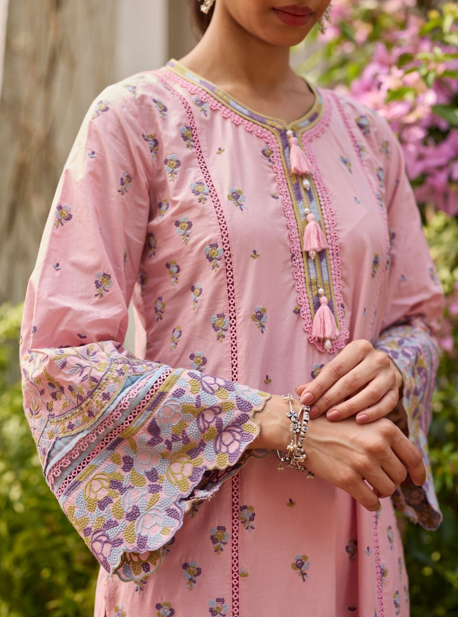 Lyo Supima Cotton Pink Kurta Set