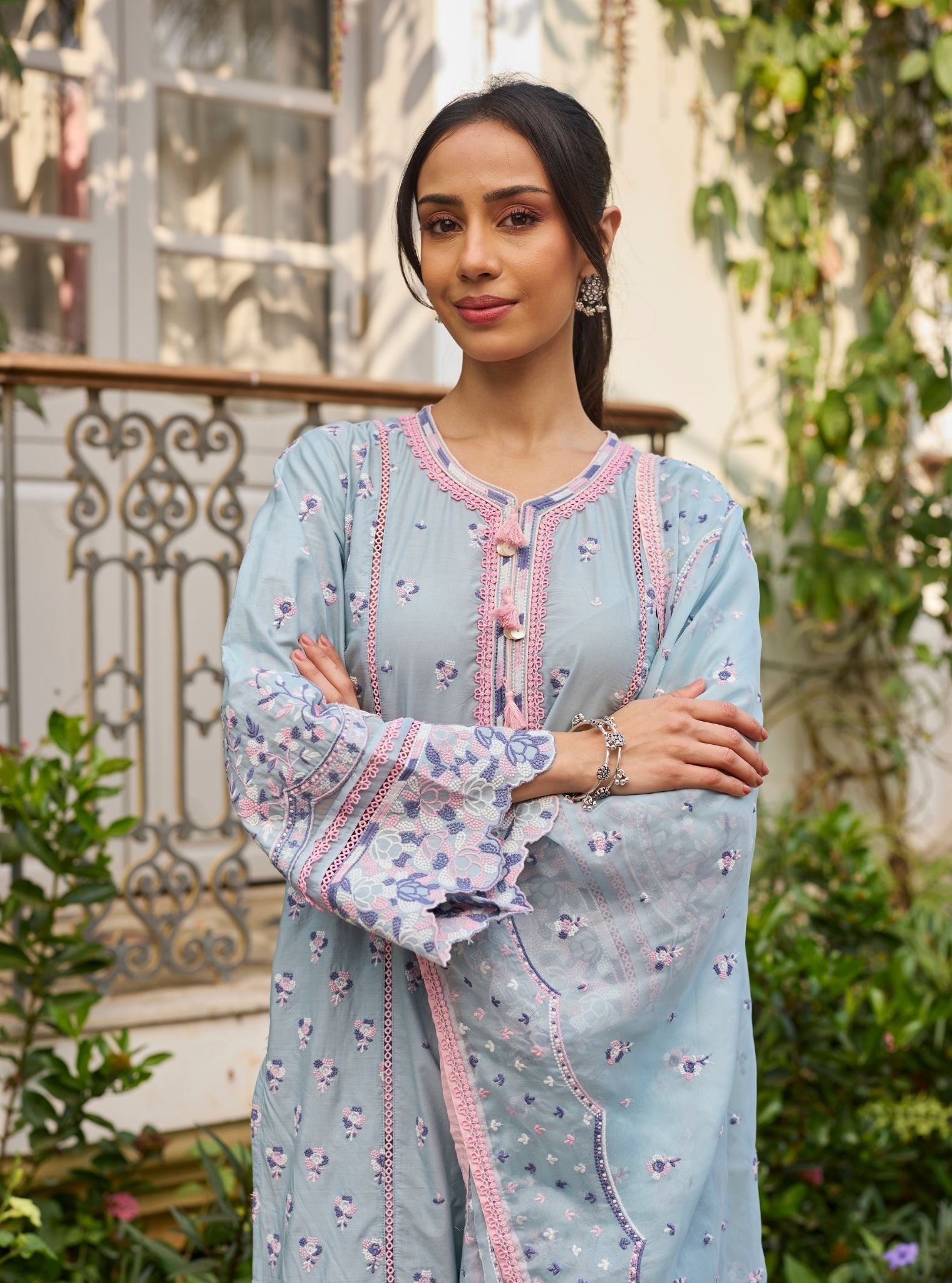 Lyo Supima Cotton Blue Kurta Set