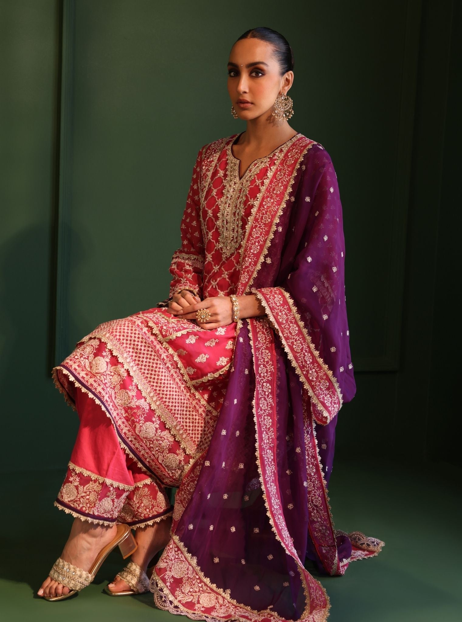 Mulmul Organza Suhana Purple Dupatta