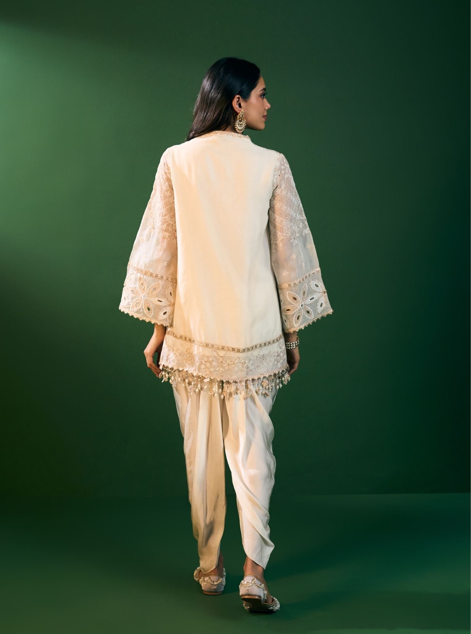 Riyana Organza Off White Kurta Set