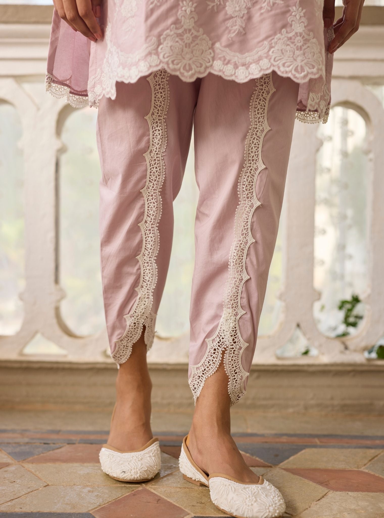 Jaitri Supima Cotton Dusty Pink Kurta Set