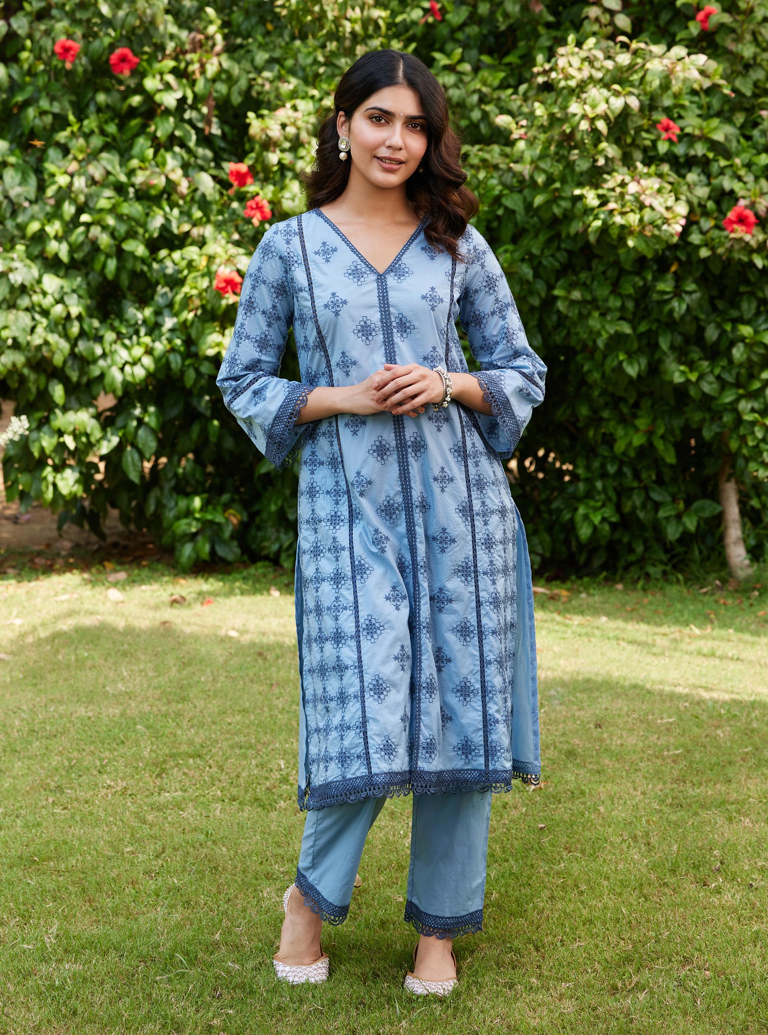 Mulmul Supima Cotton Seher Dark Blue Pant