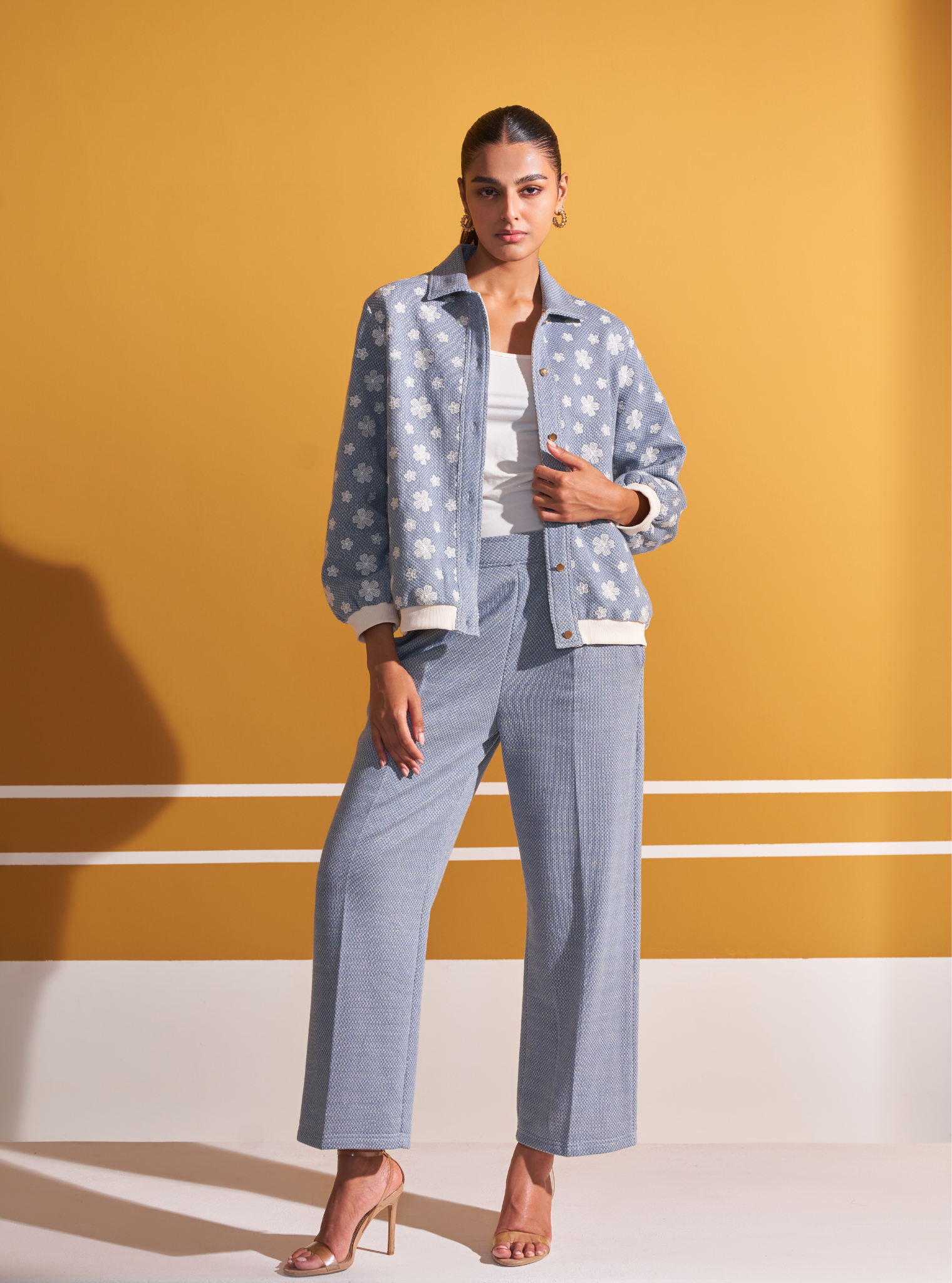 Edith Lurex Knit Blue Jacket