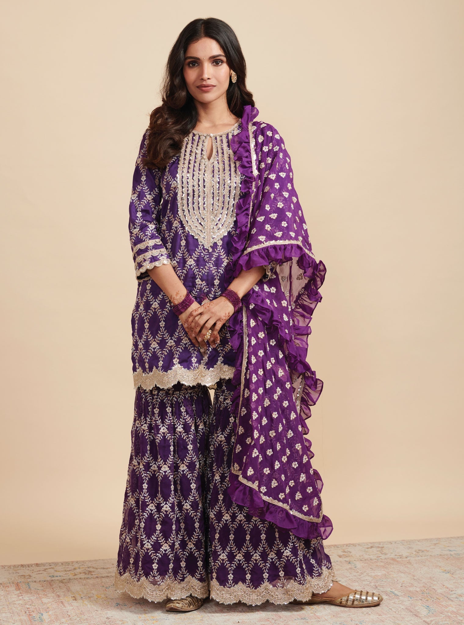 Mulmul Kajra Purple Dupatta