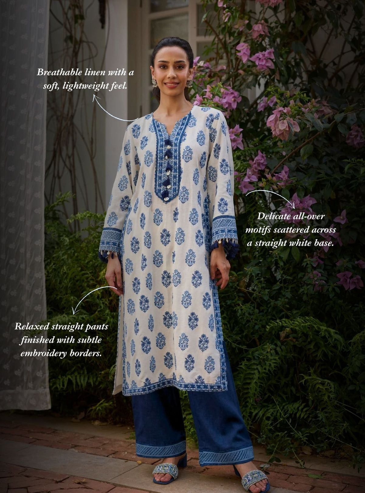 Lume Linen Off White Kurta Set