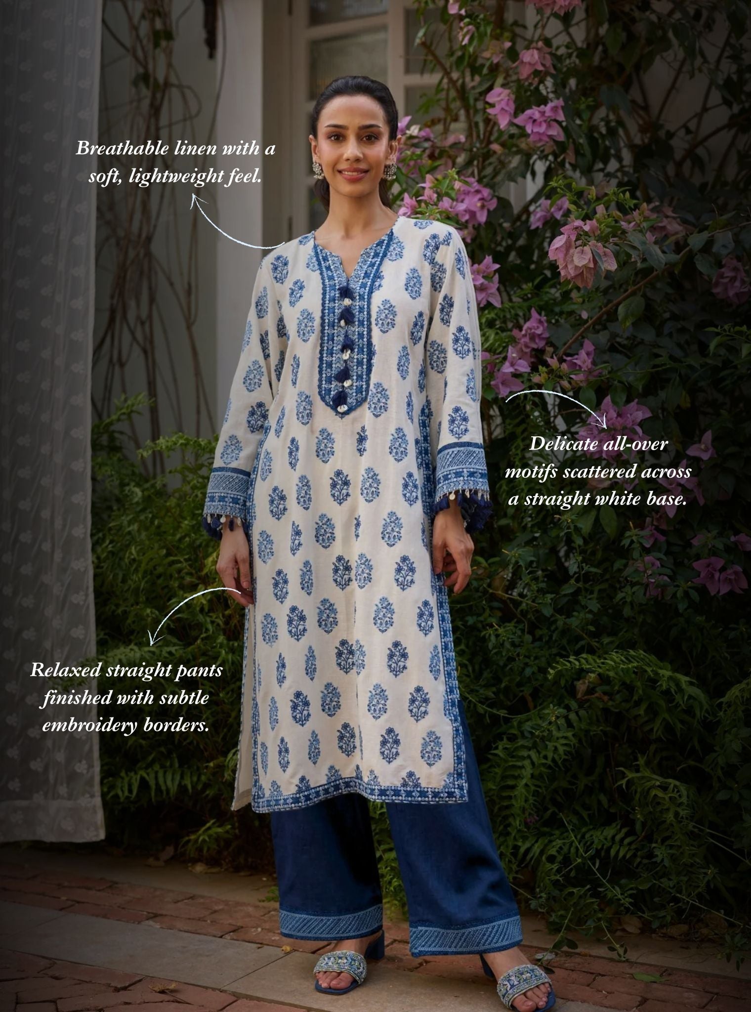 Lume Linen Off White Kurta Set