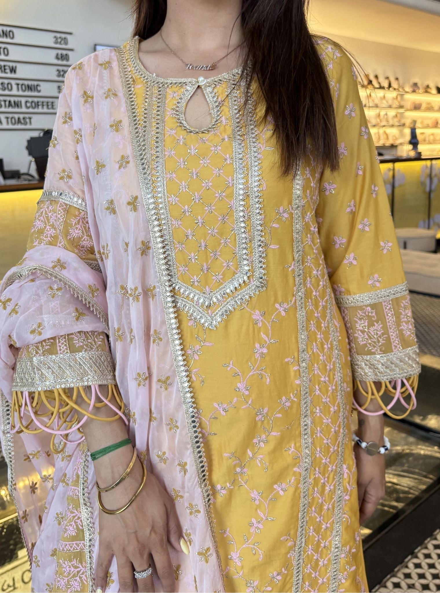 Briti Pima Yellow Kurta Set