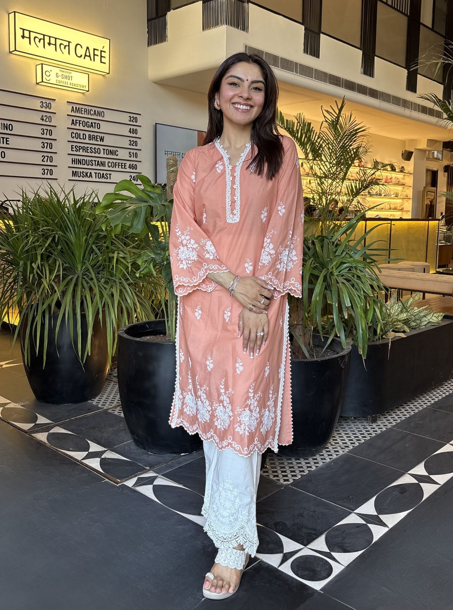 Love Song Supima Cotton Peach Kurta Set