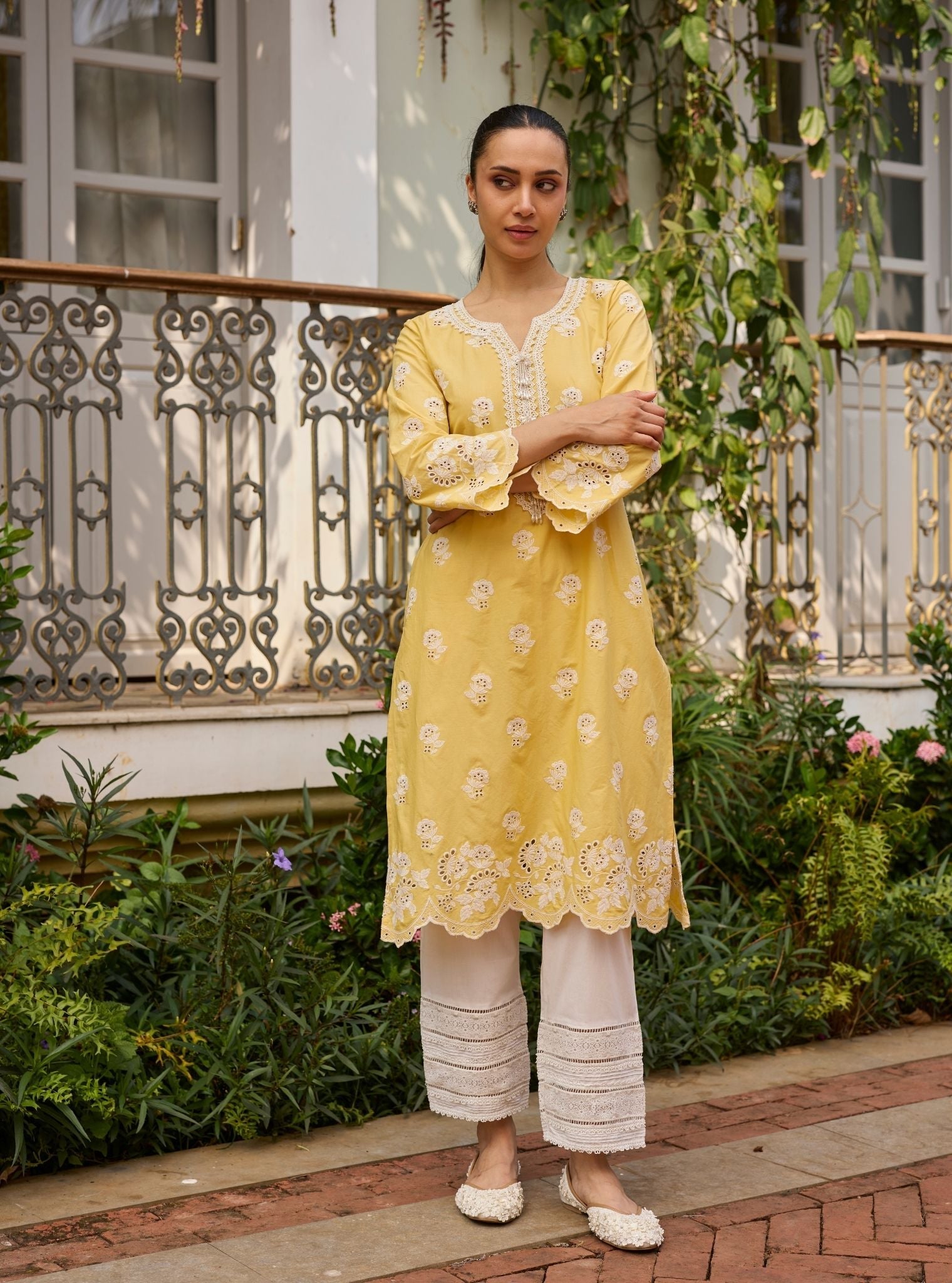 Avo Supima Cotton Yellow Kurta Set