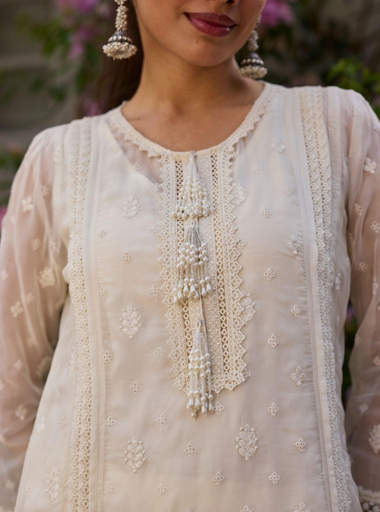 Koko Organza Off White Kurta Set