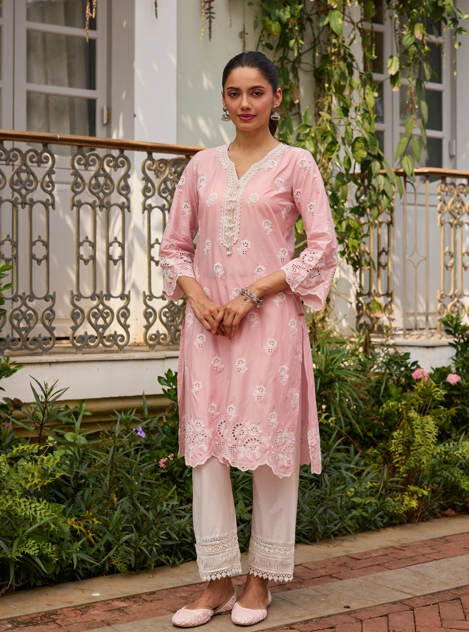 Avo Supima Cotton Pink Kurta Set