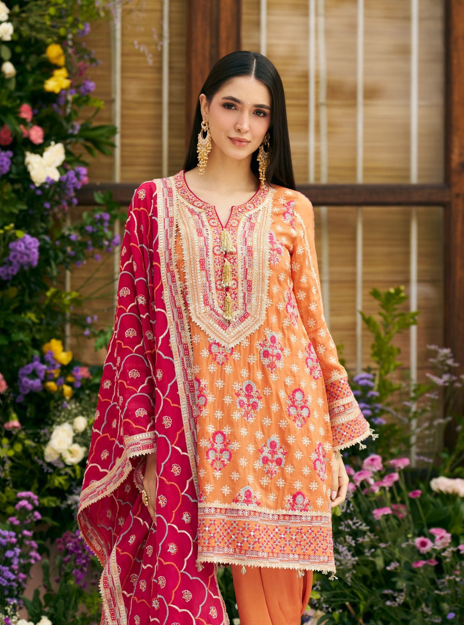 Asmi Organza Orange Kurta Set