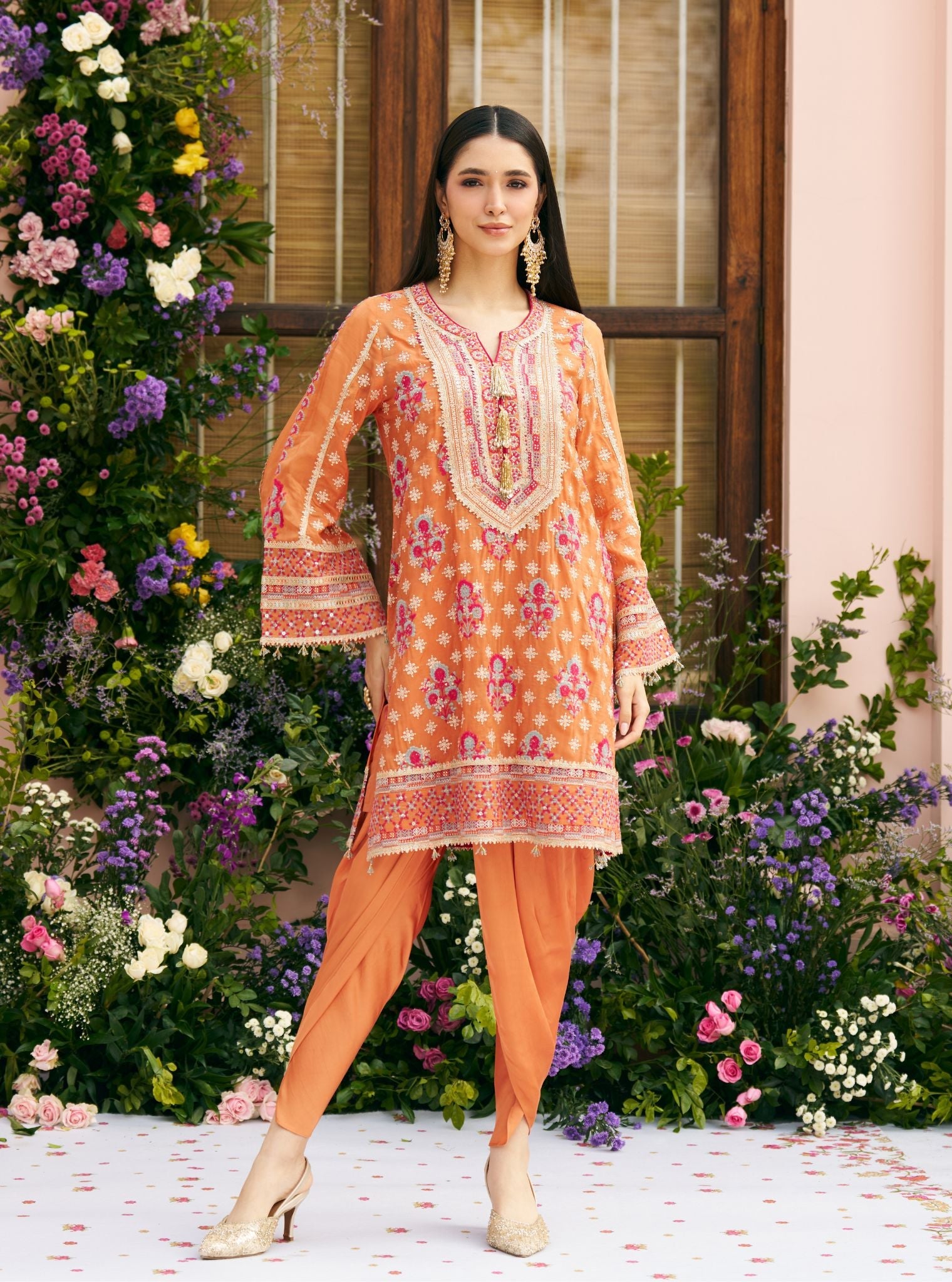 Asmi Organza Orange Kurta Set