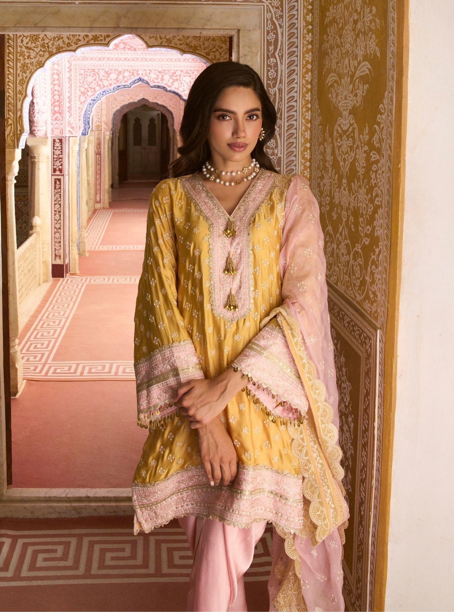 Mulmul Organza Survani Pink Dupatta