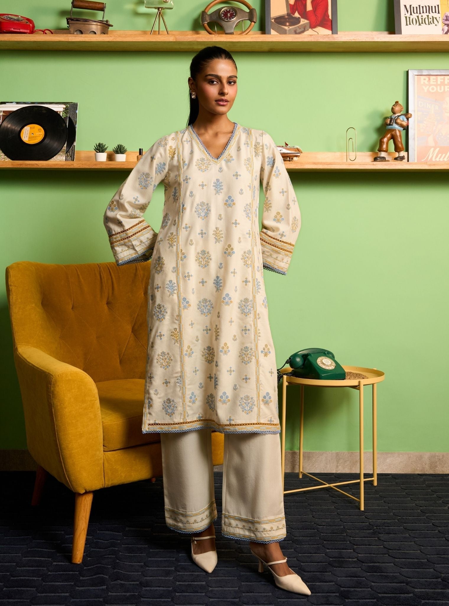 Heidi Wool Off White Kurta Set
