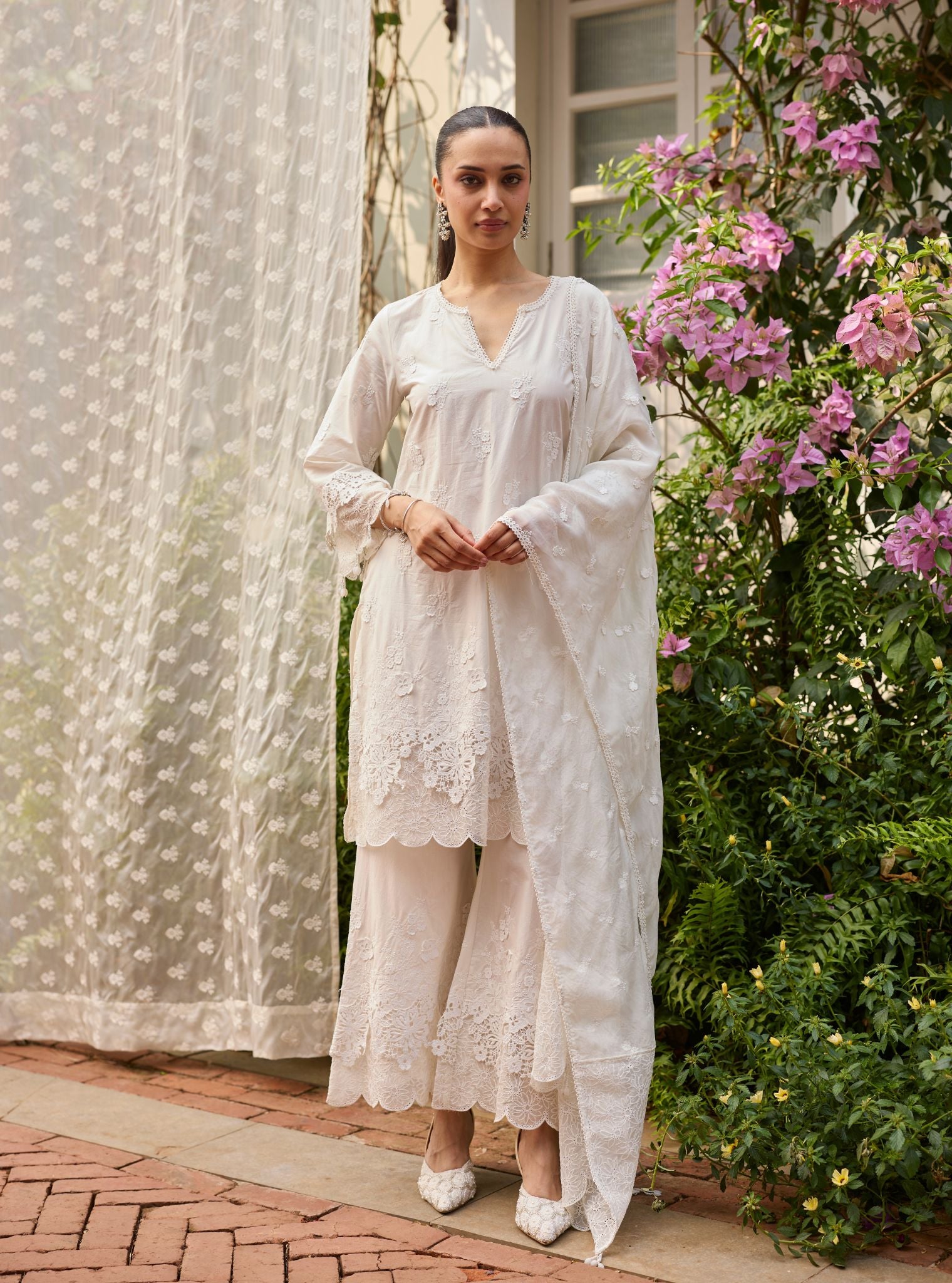 Vae Supima Cotton Off White Kurta Set