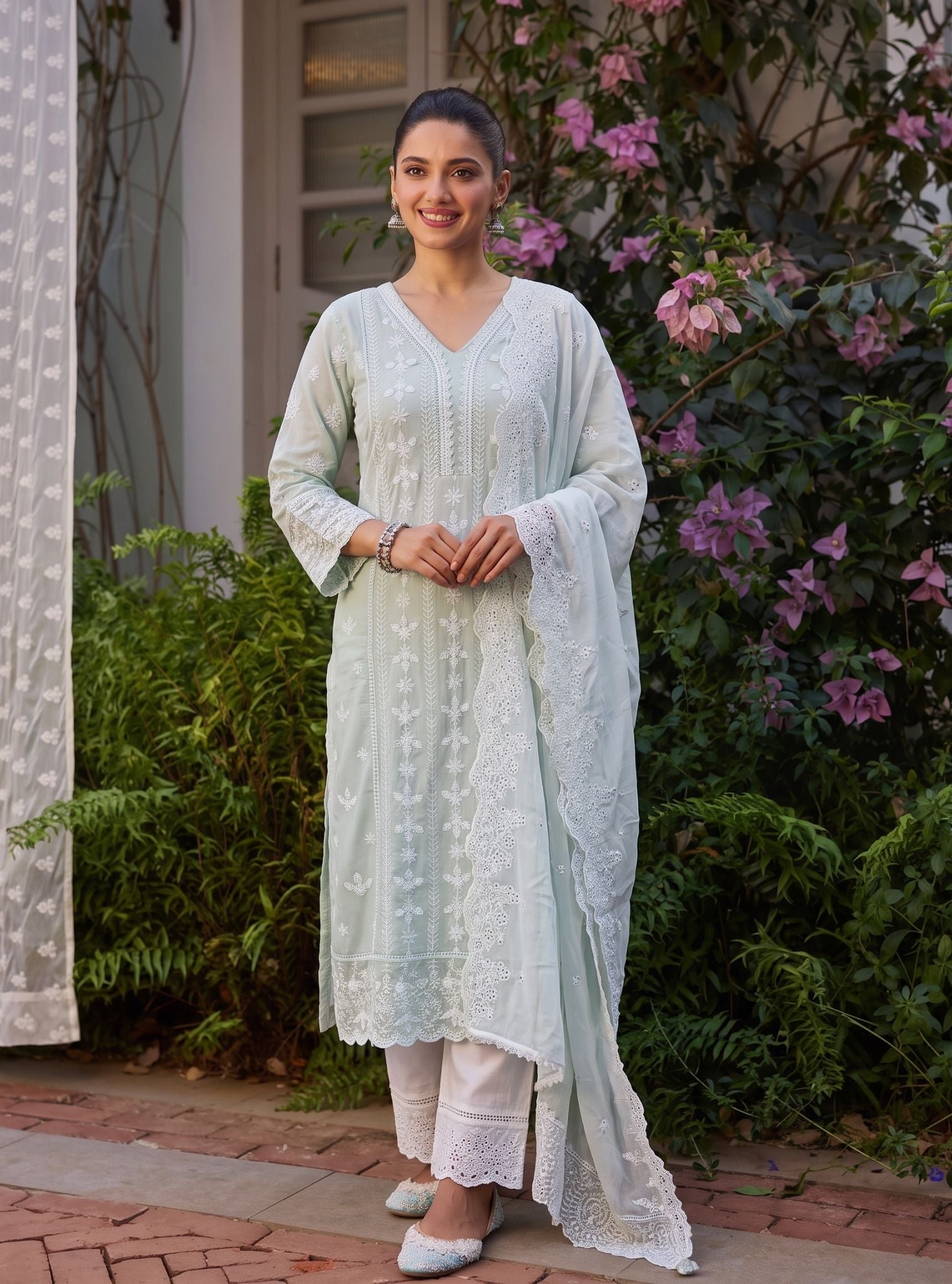 Arpina Supima Cotton Light Blue Kurta Set