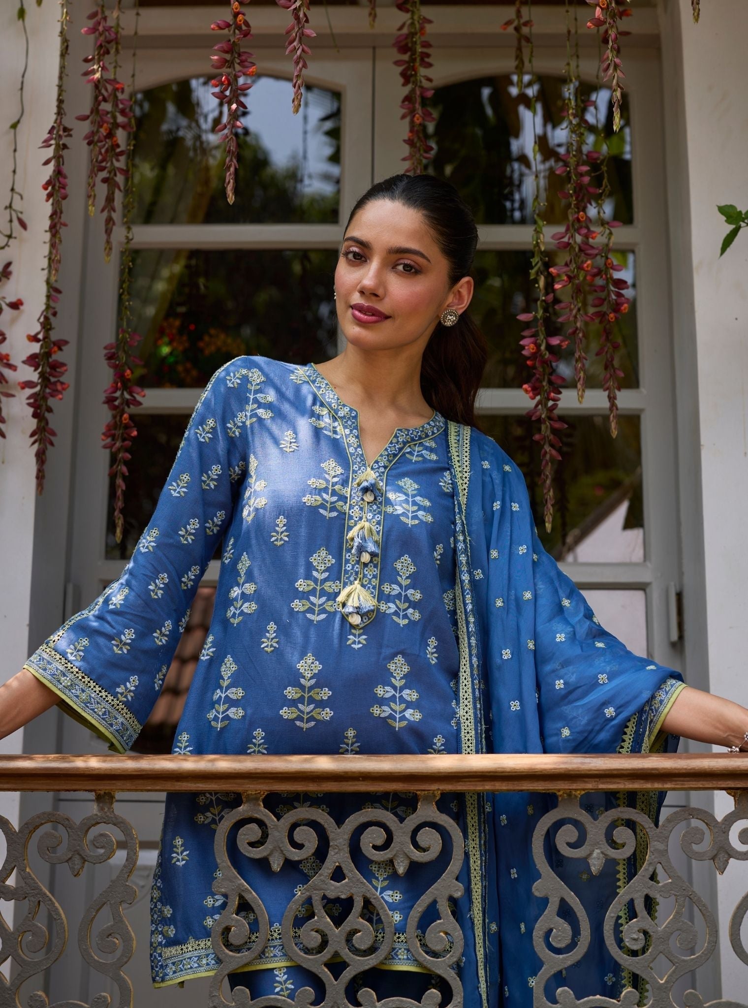 Zano Linen Navy Kurta Set