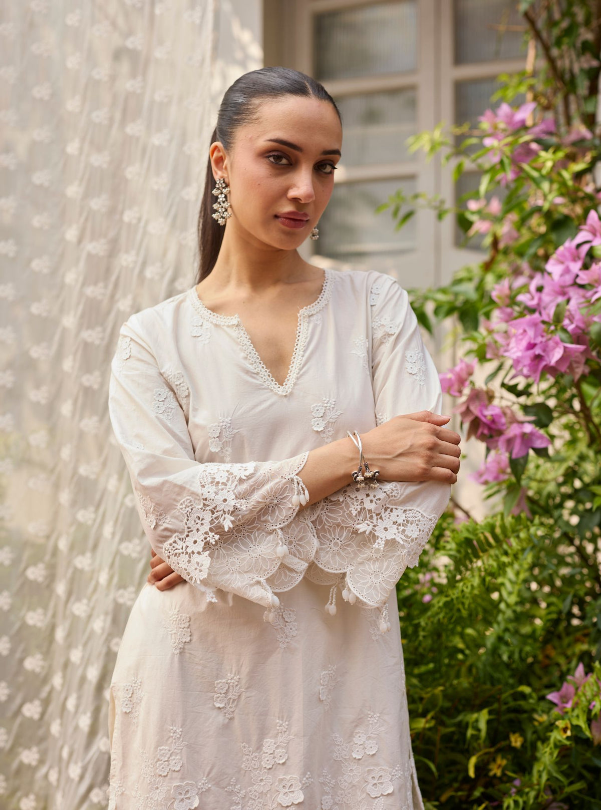 Vae Supima Cotton Off White Kurta Set
