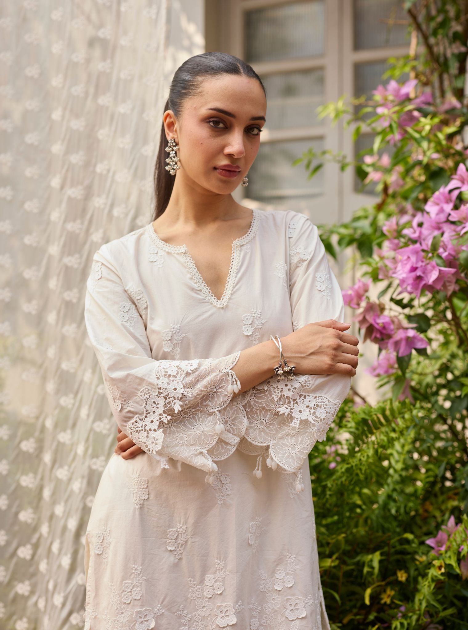 Vae Supima Cotton Off White Kurta Set