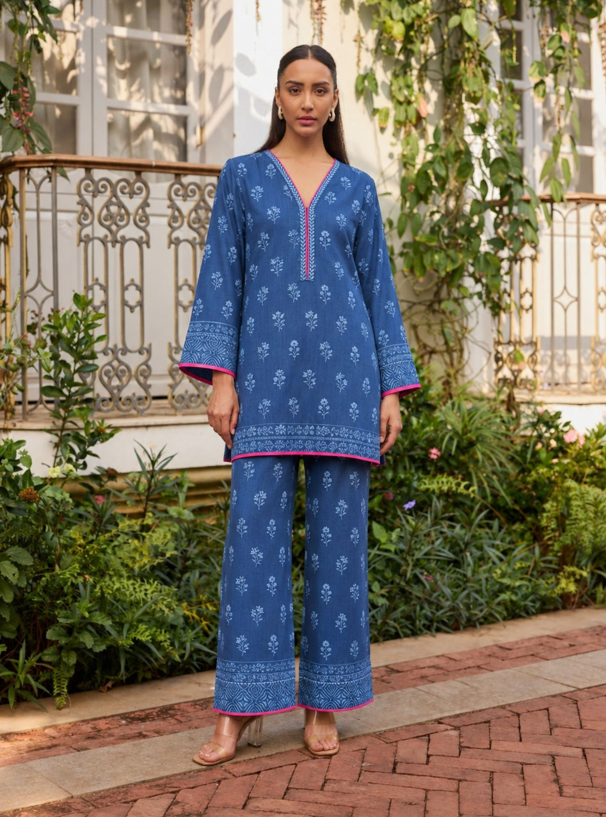 Sareya Linen Navy Co-ord Set