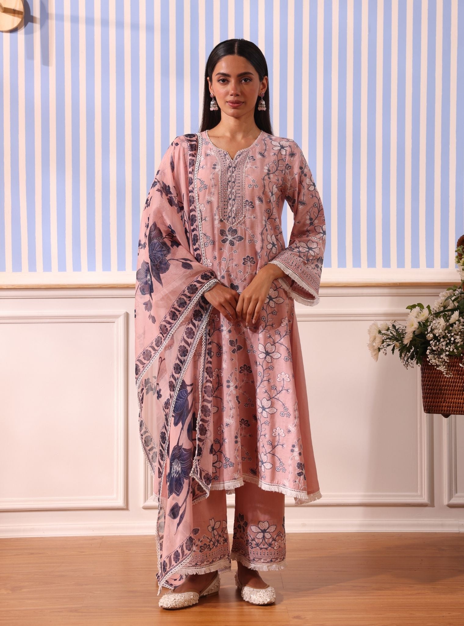 Vania Linen Pink Kurta Set