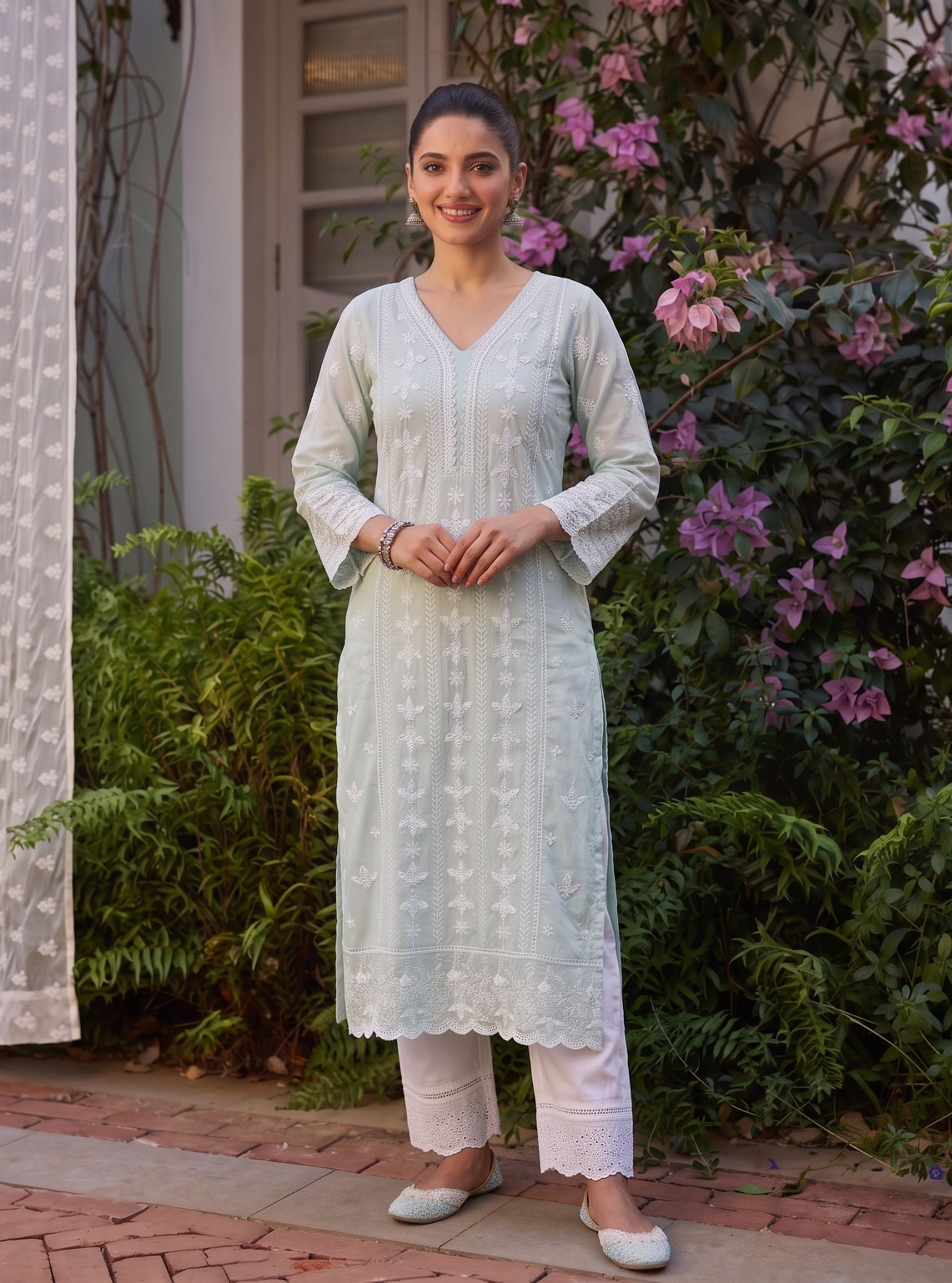 Arpina Supima Cotton Light Blue Kurta Set