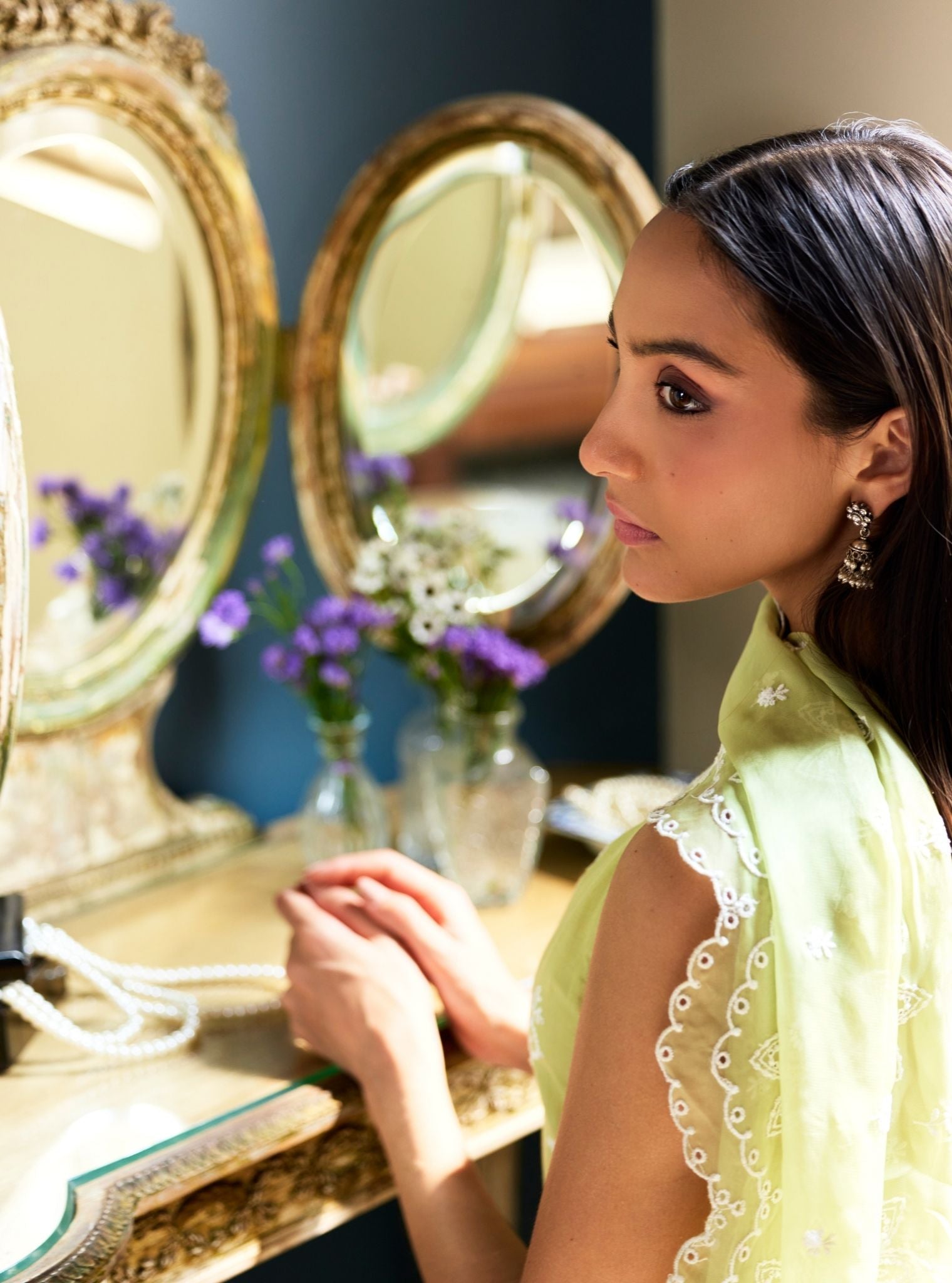 Zoa Supima Cotton Green Kurta Set